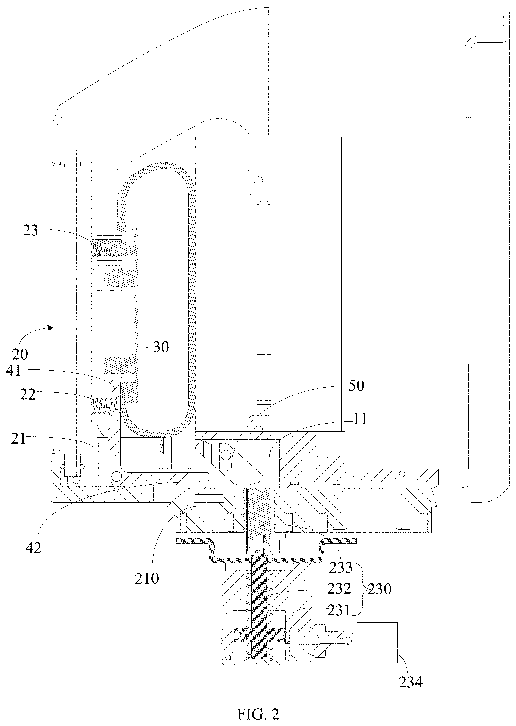 Patent US11779726 Figure 2 – Anesthetic evaporator locking structure and anesthesia machine