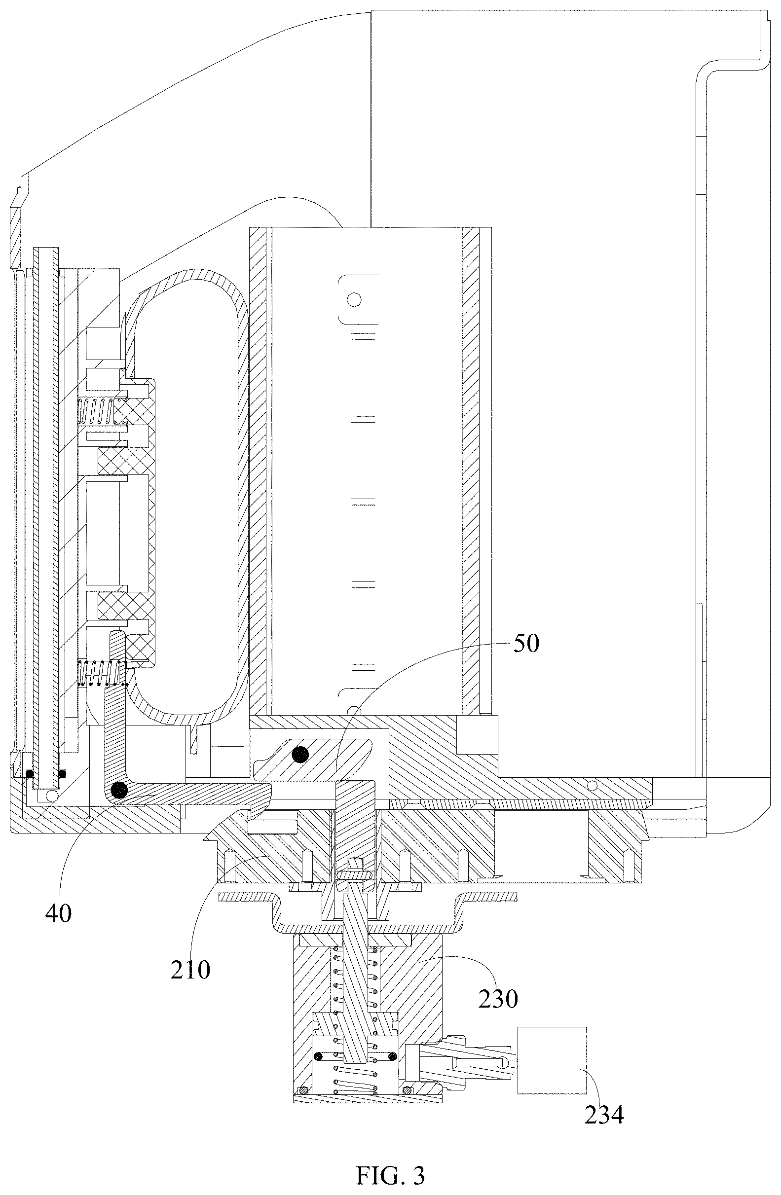 Patent US11779726 Figure 3 – Anesthetic evaporator locking structure and anesthesia machine