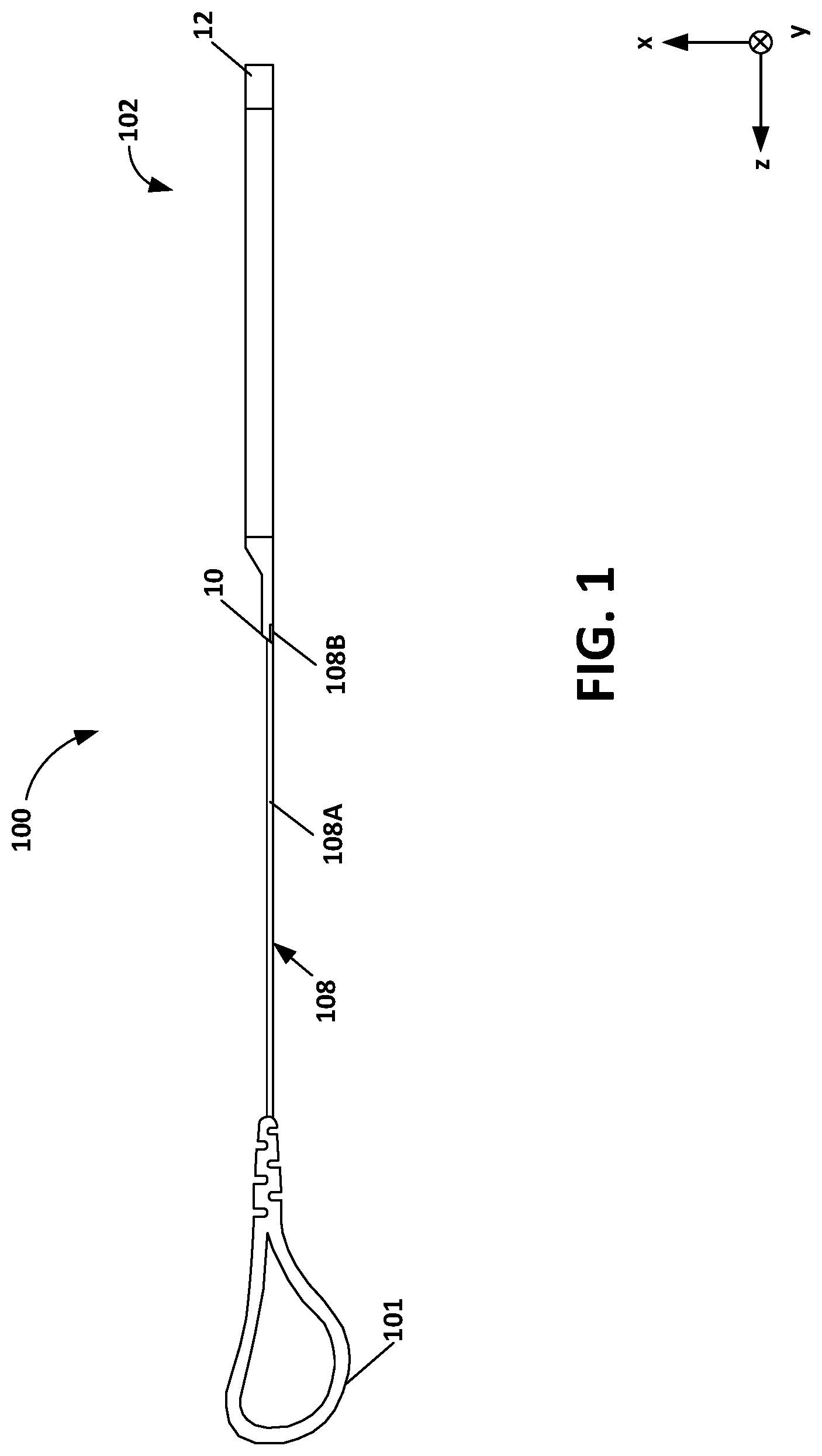 Patent US11779730 Figure 1 – Elongated medical device integrity determination