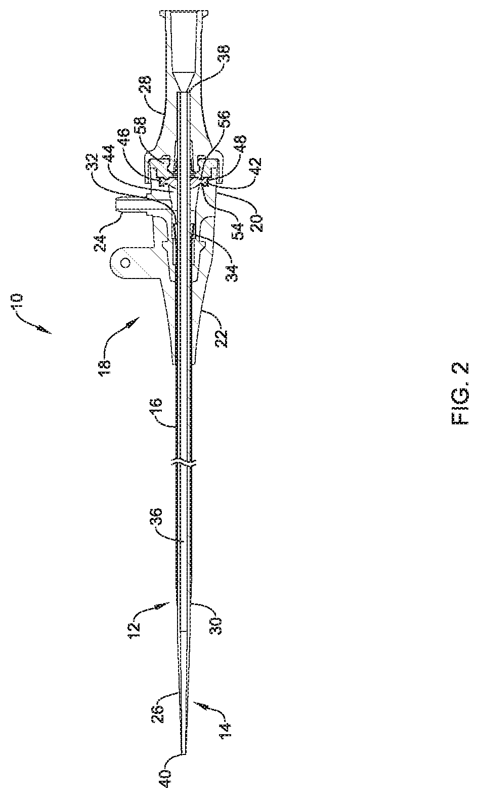 Patent US11779743 Figure 2 – Hemostasis valve design for introducer sheath