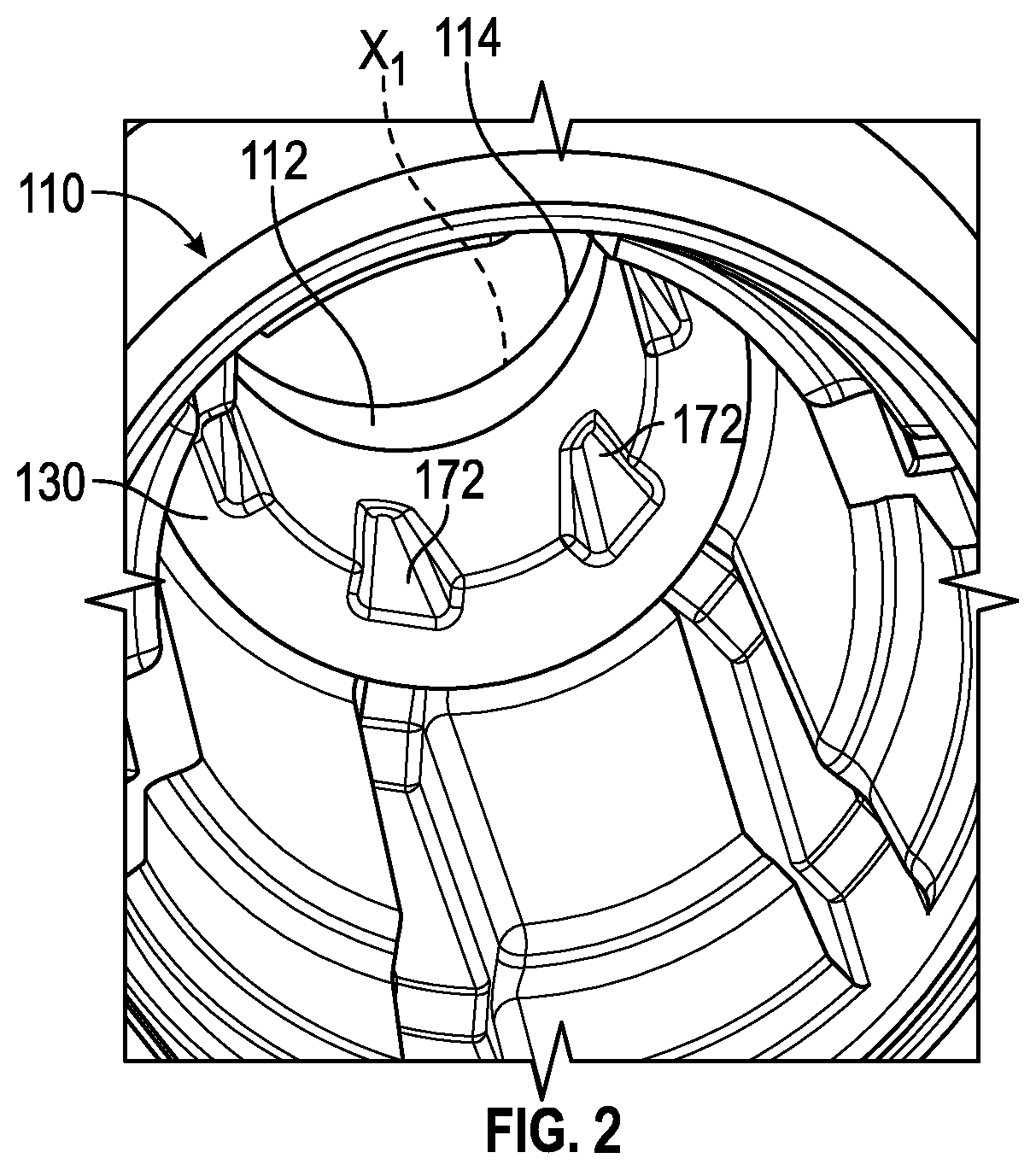Patent US11779750 Figure 2 – Needleless connector with valve pivot support