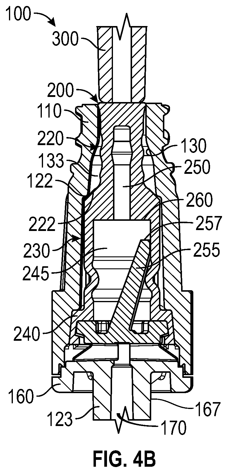 Patent US11779750 Figure 5 – Needleless connector with valve pivot support