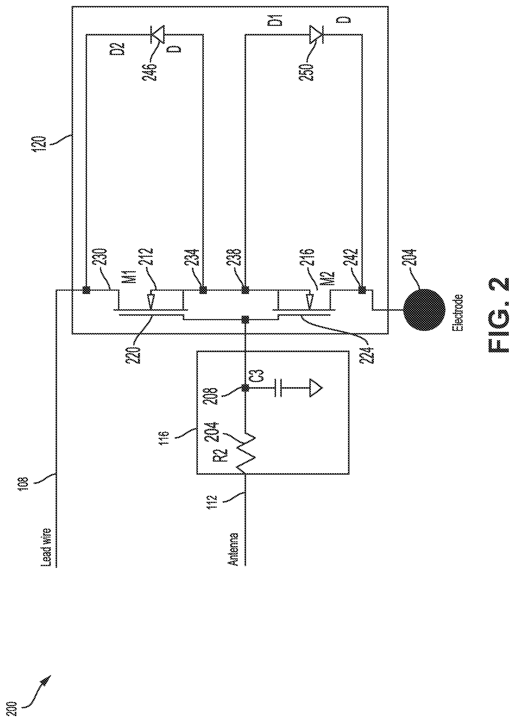 Patent US11779757 Figure 2 – MRI-compatible implantable medical devices