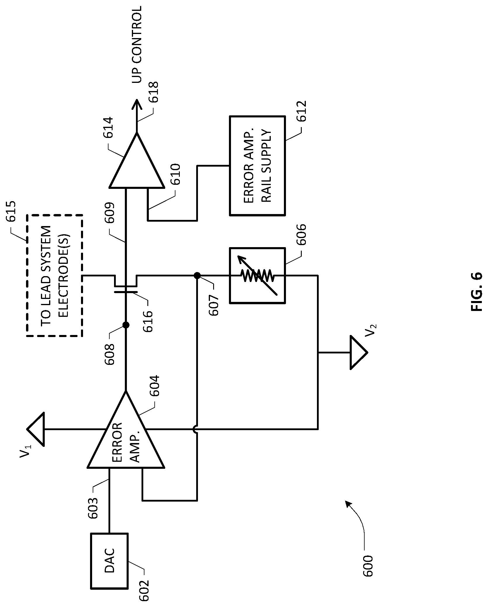 Patent US11779763 Figure 6 – Capacitive voltage multiplier for providing adjustable control during a stimulation pulse