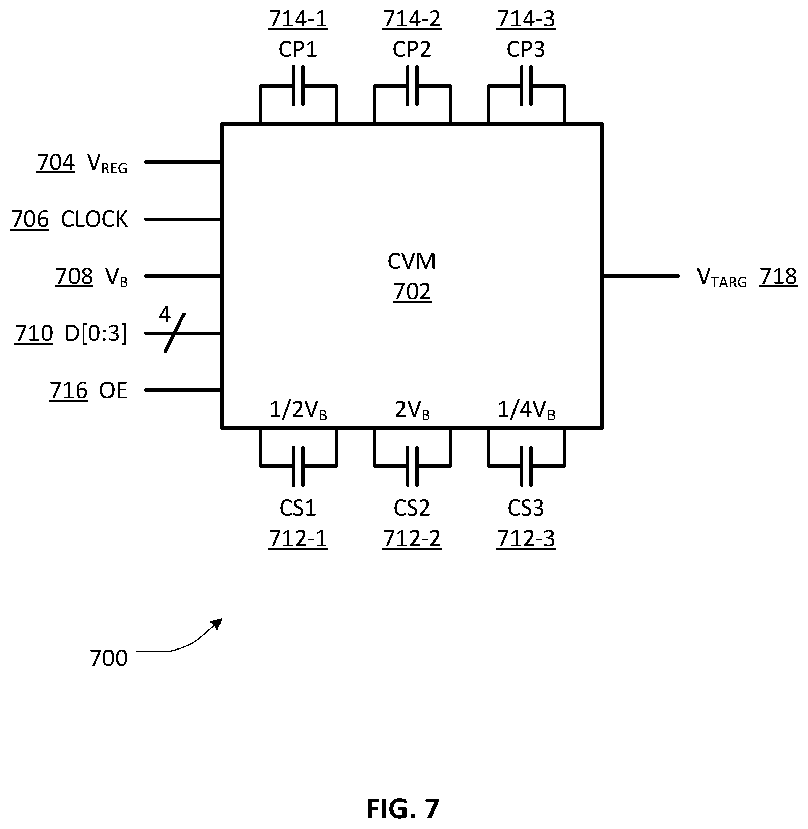 Patent US11779763 Figure 7 – Capacitive voltage multiplier for providing adjustable control during a stimulation pulse