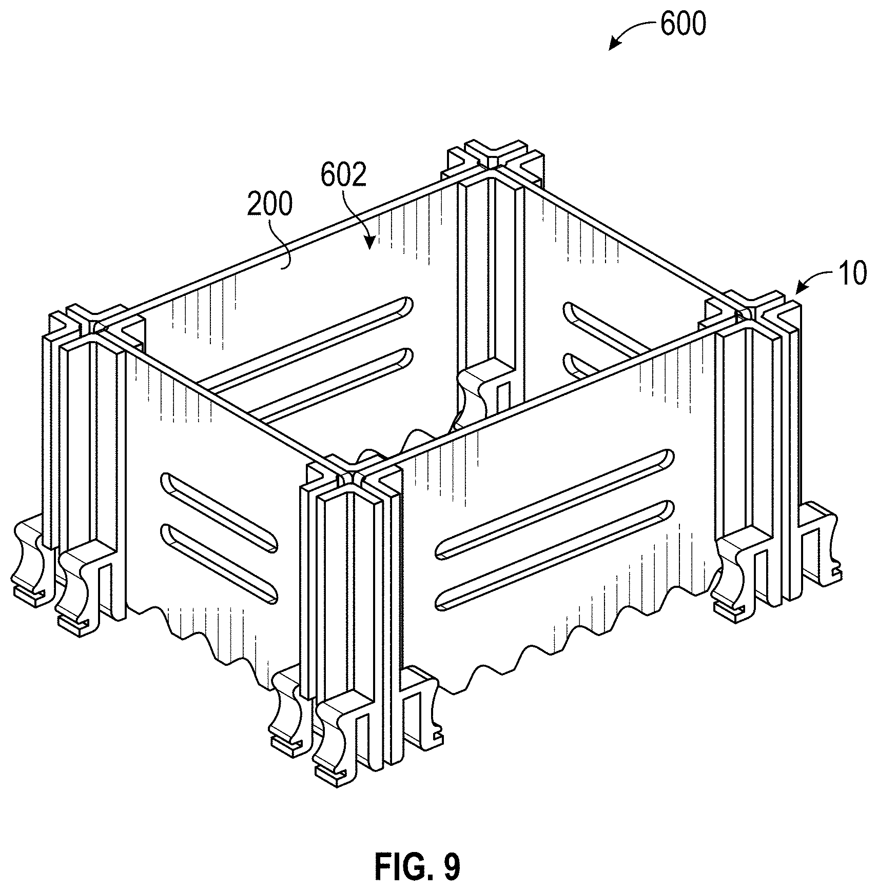 Patent US11779773 Figure 10 – Modular post and partition assembly for equipment sterilization