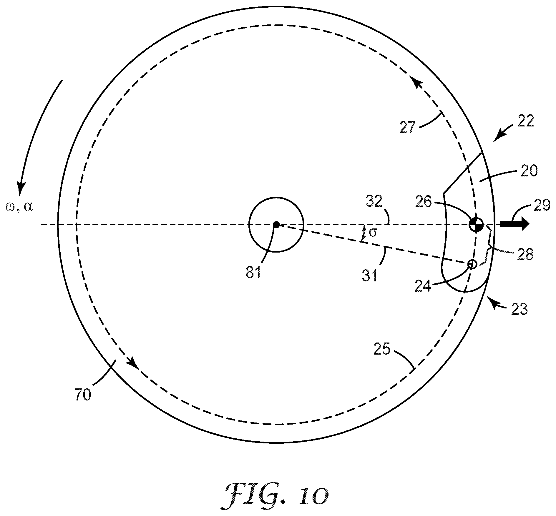 Patent US11779783 Figure 10 – Fall-protection apparatus comprising braking device with velocity-actuated, acceleration-modulated pawl(s)