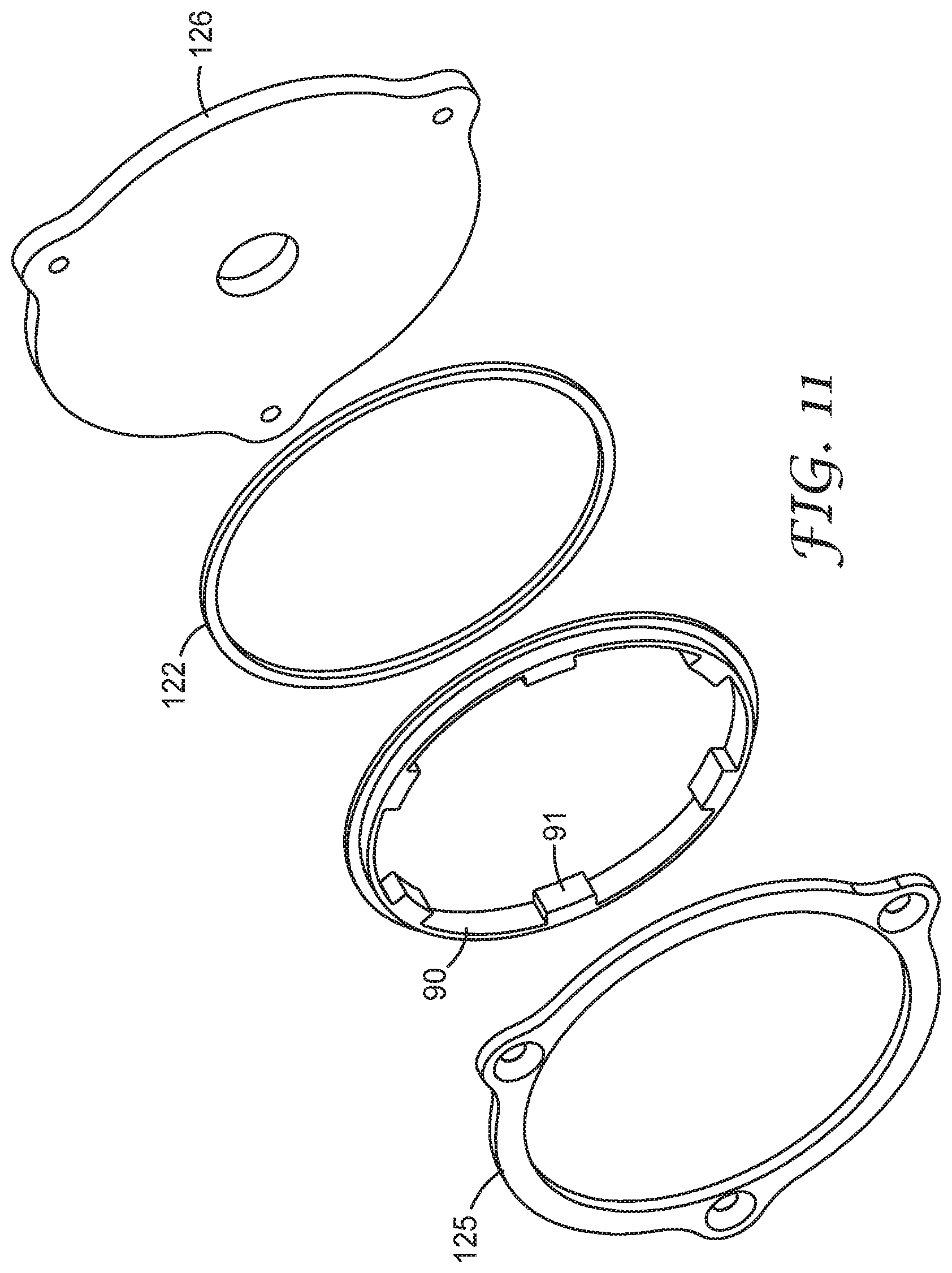 Patent US11779783 Figure 11 – Fall-protection apparatus comprising braking device with velocity-actuated, acceleration-modulated pawl(s)