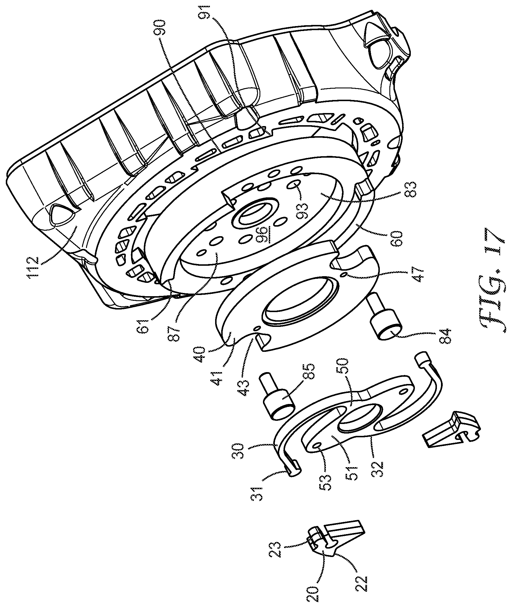 Patent US11779784 Figure 13 – Fall-protection apparatus with braking device comprising flexure-borne pawl and drum-mounted buttress