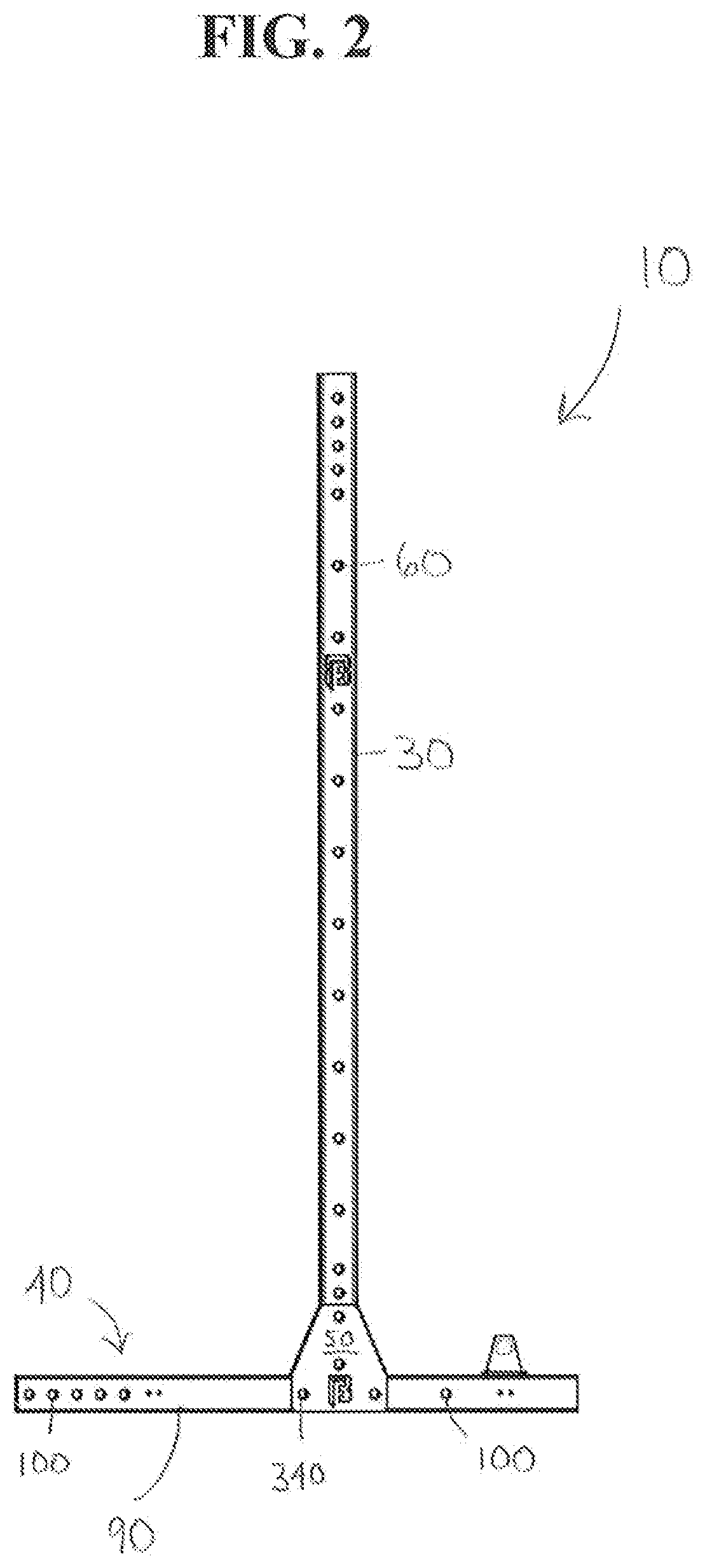 Patent US11779792 Figure 2 – Foldable and movable fitness or weight rack