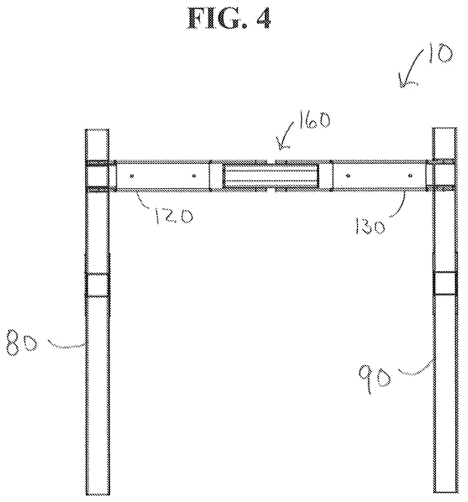 Patent US11779792 Figure 4 – Foldable and movable fitness or weight rack