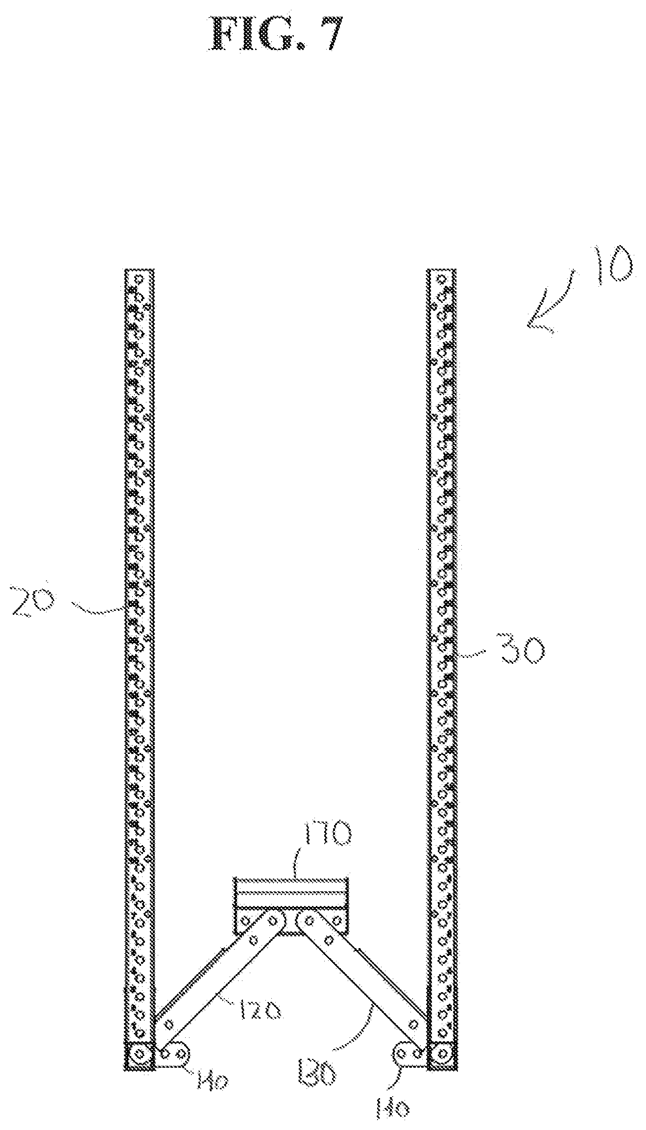 Patent US11779792 Figure 7 – Foldable and movable fitness or weight rack