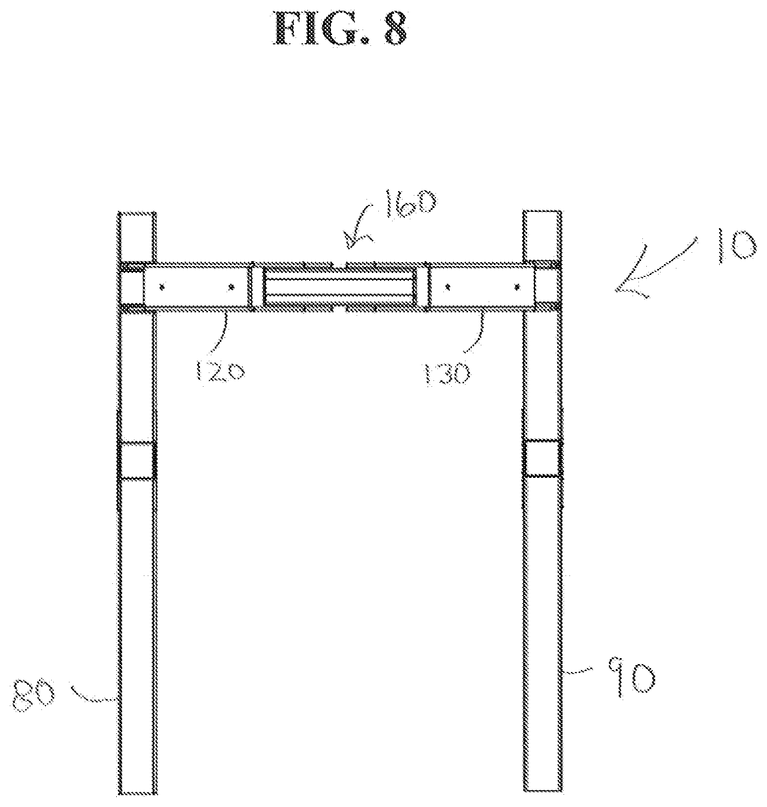 Patent US11779792 Figure 8 – Foldable and movable fitness or weight rack