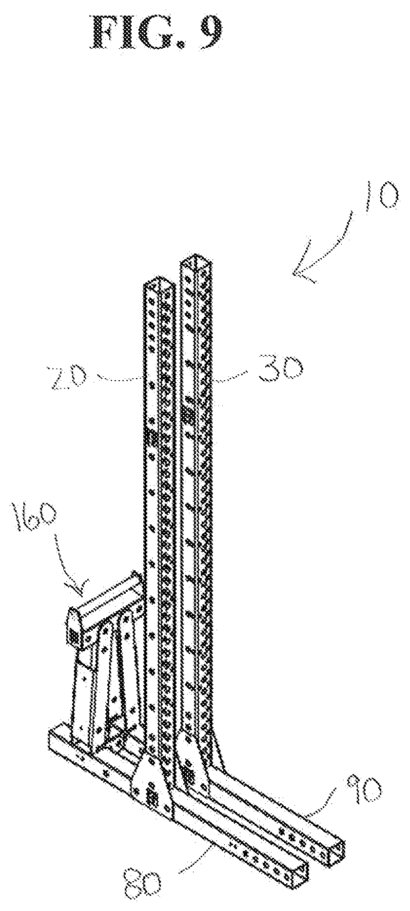 Patent US11779792 Figure 9 – Foldable and movable fitness or weight rack