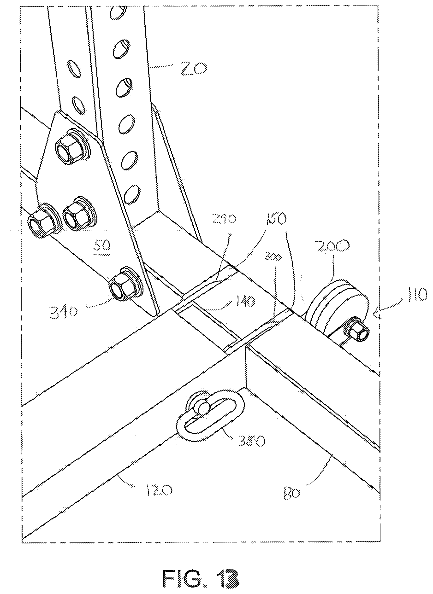 Patent US11779792 Figure 13 – Foldable and movable fitness or weight rack