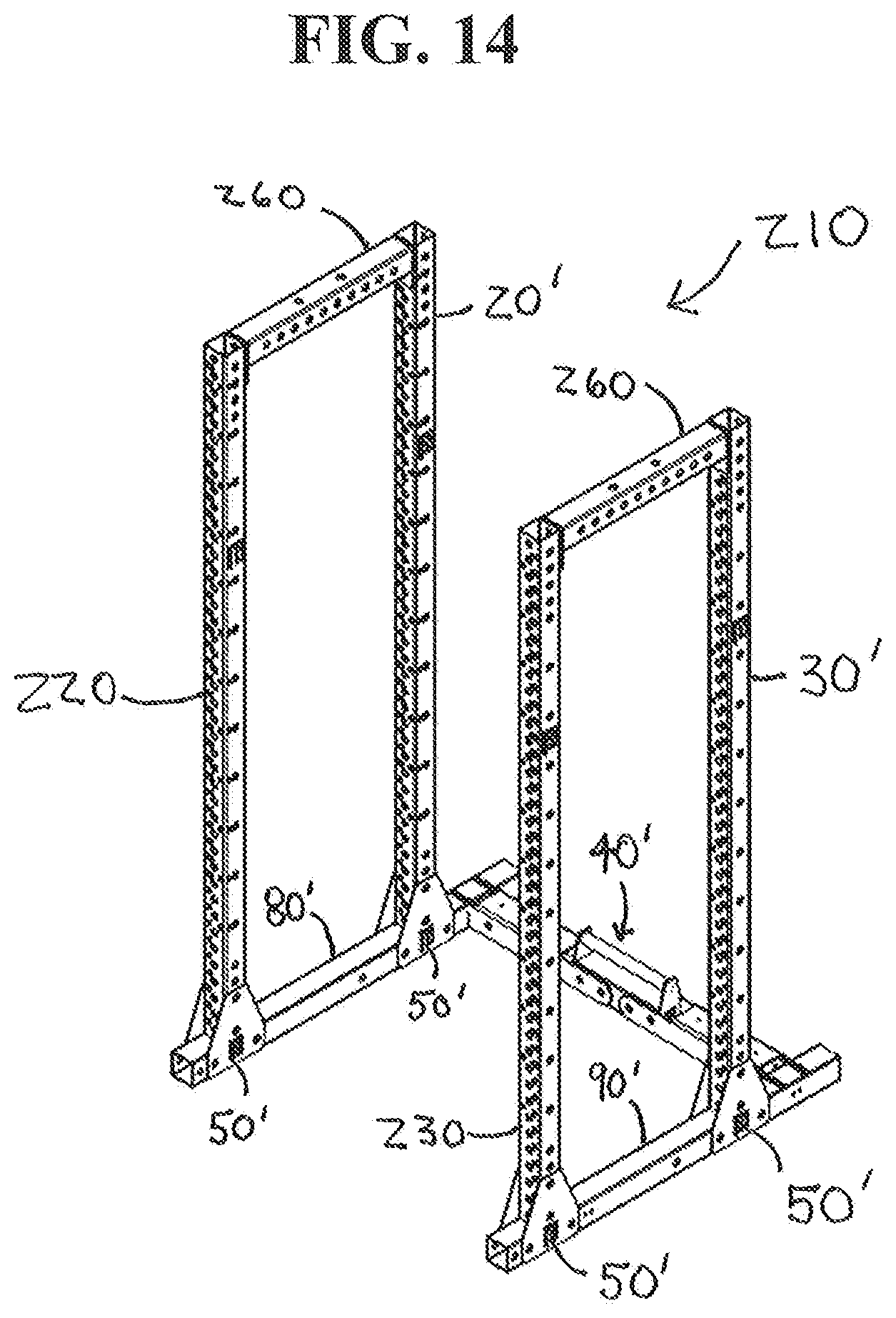 Patent US11779792 Figure 14 – Foldable and movable fitness or weight rack