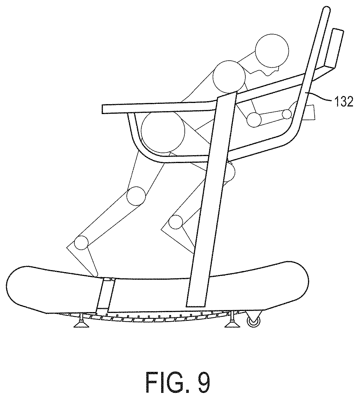 Patent US11779801 Figure 7 – Handrail configuration for a treadmill
