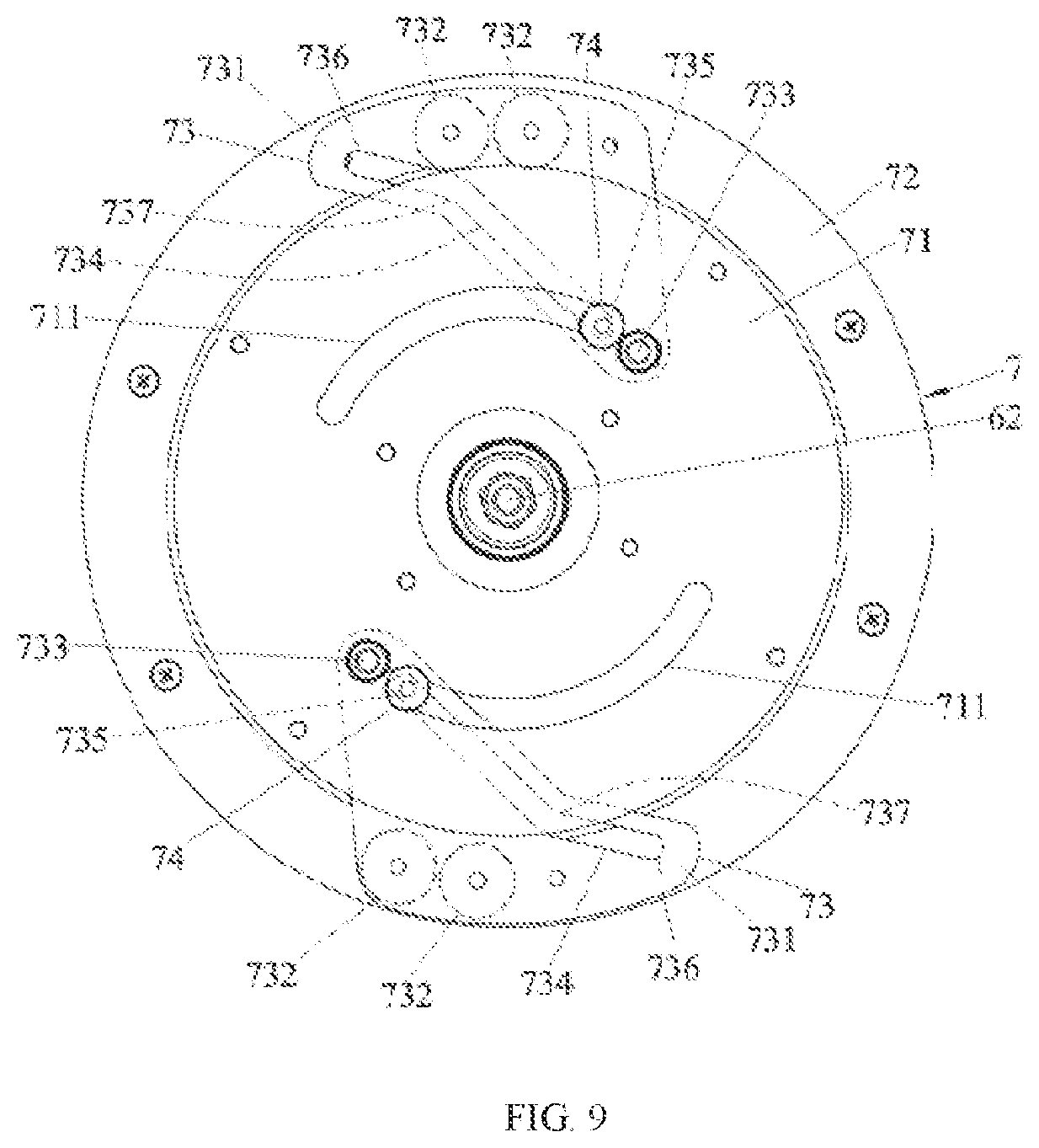 Patent US11779802 Figure 5 – Fitness machine and resistance device thereof