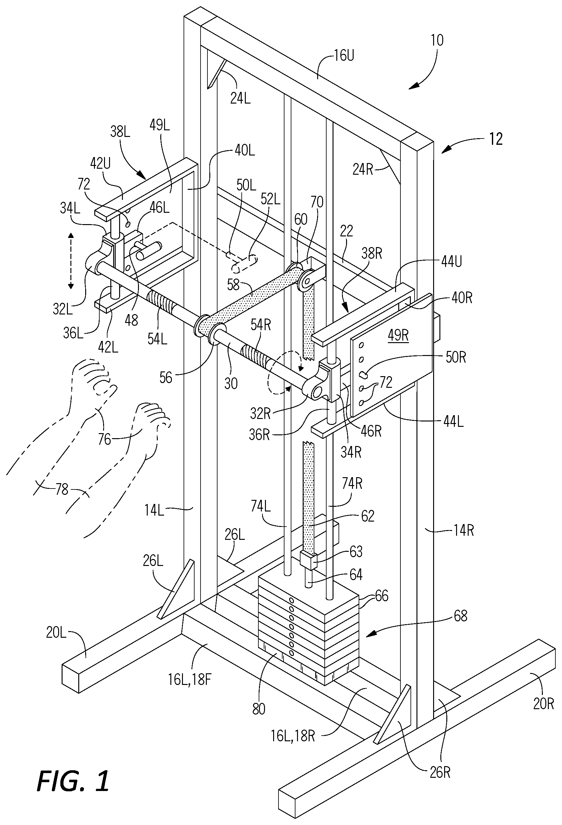Patent US11779806 Figure 1 – Exercise machine for exercising wrist and forearm muscles
