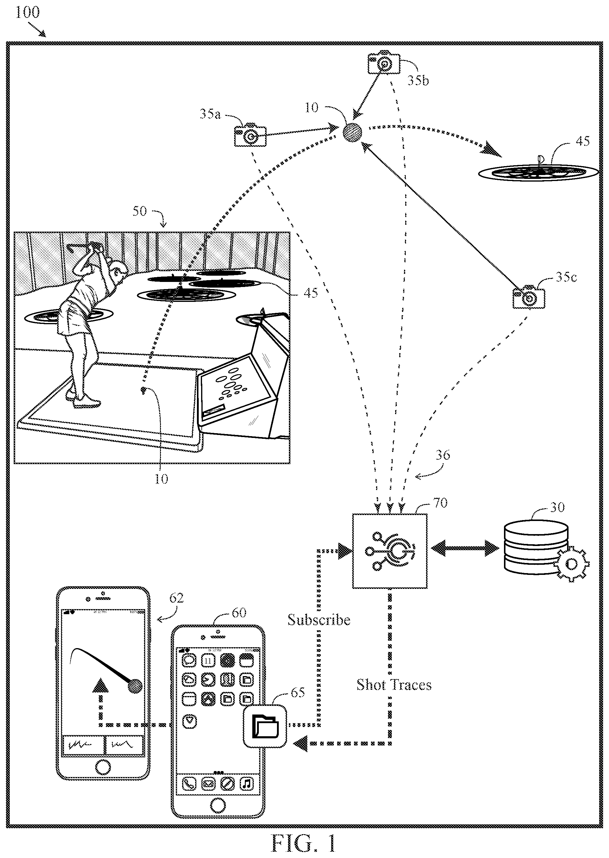 Patent US11779809 — Method and system utilizing a golf shot API proxy — Figure 1