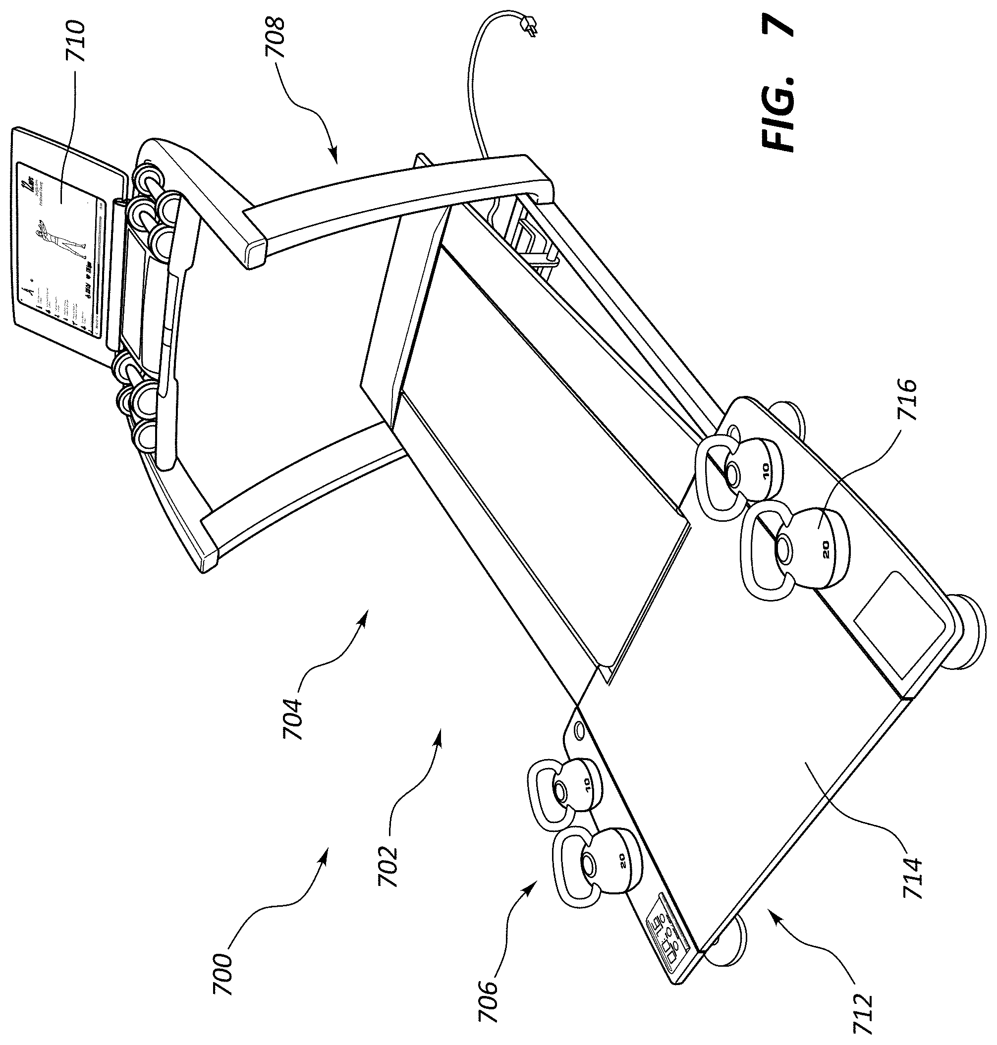 Patent US11779812 Figure 7 – Treadmill configured to automatically determine user exercise movement