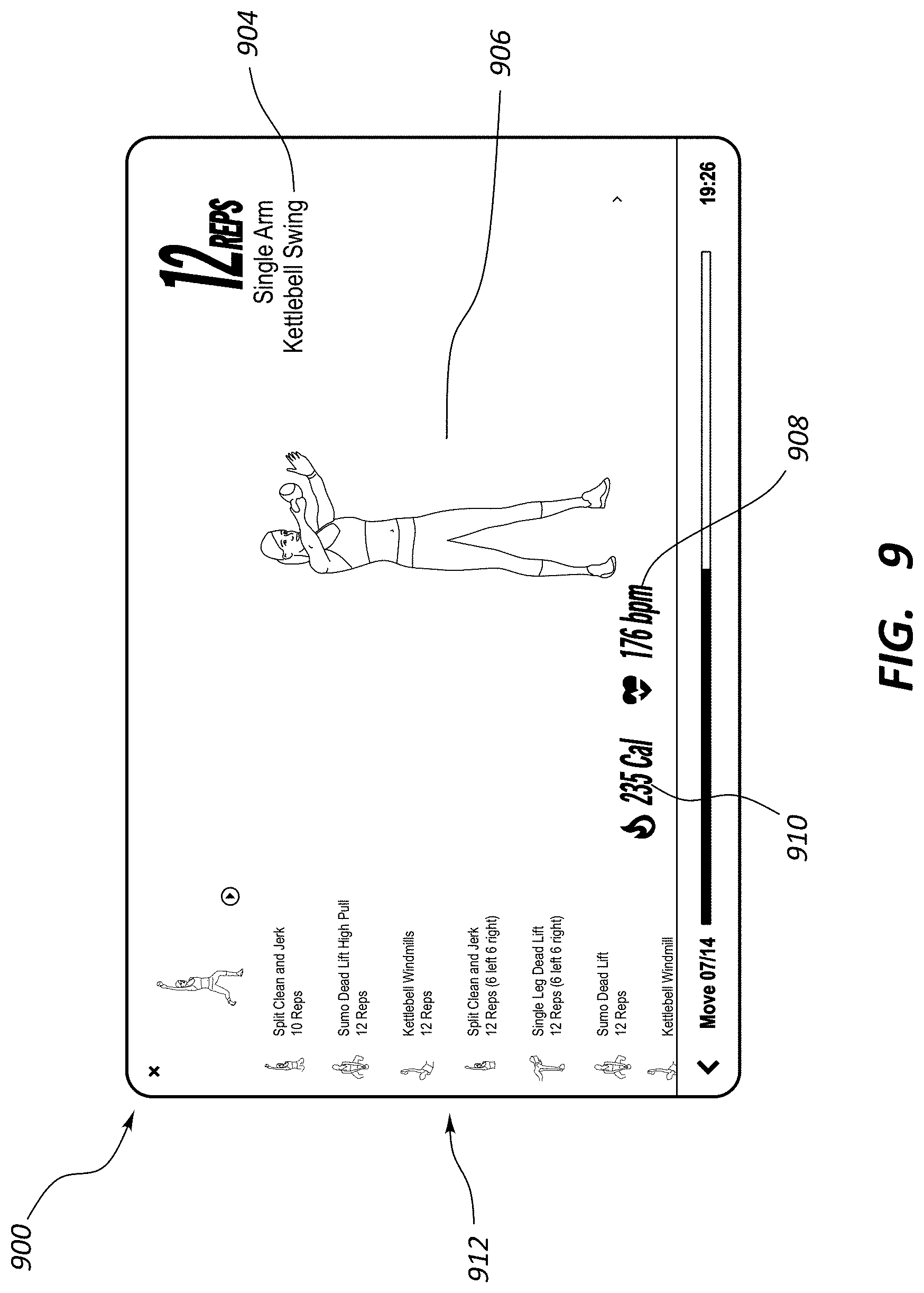 Patent US11779812 Figure 9 – Treadmill configured to automatically determine user exercise movement