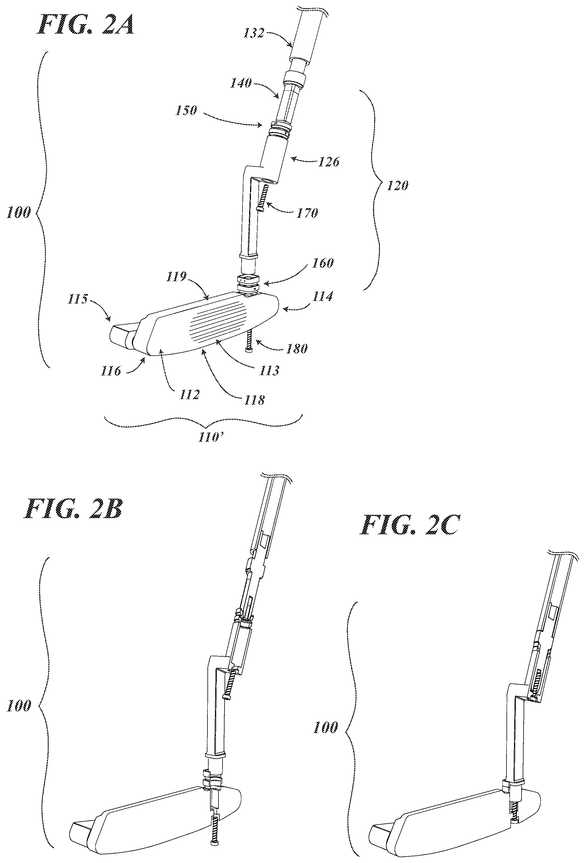 Patent US11779815 Figure 2 – Adjustable and interchangeable modular hosel golf club assembly
