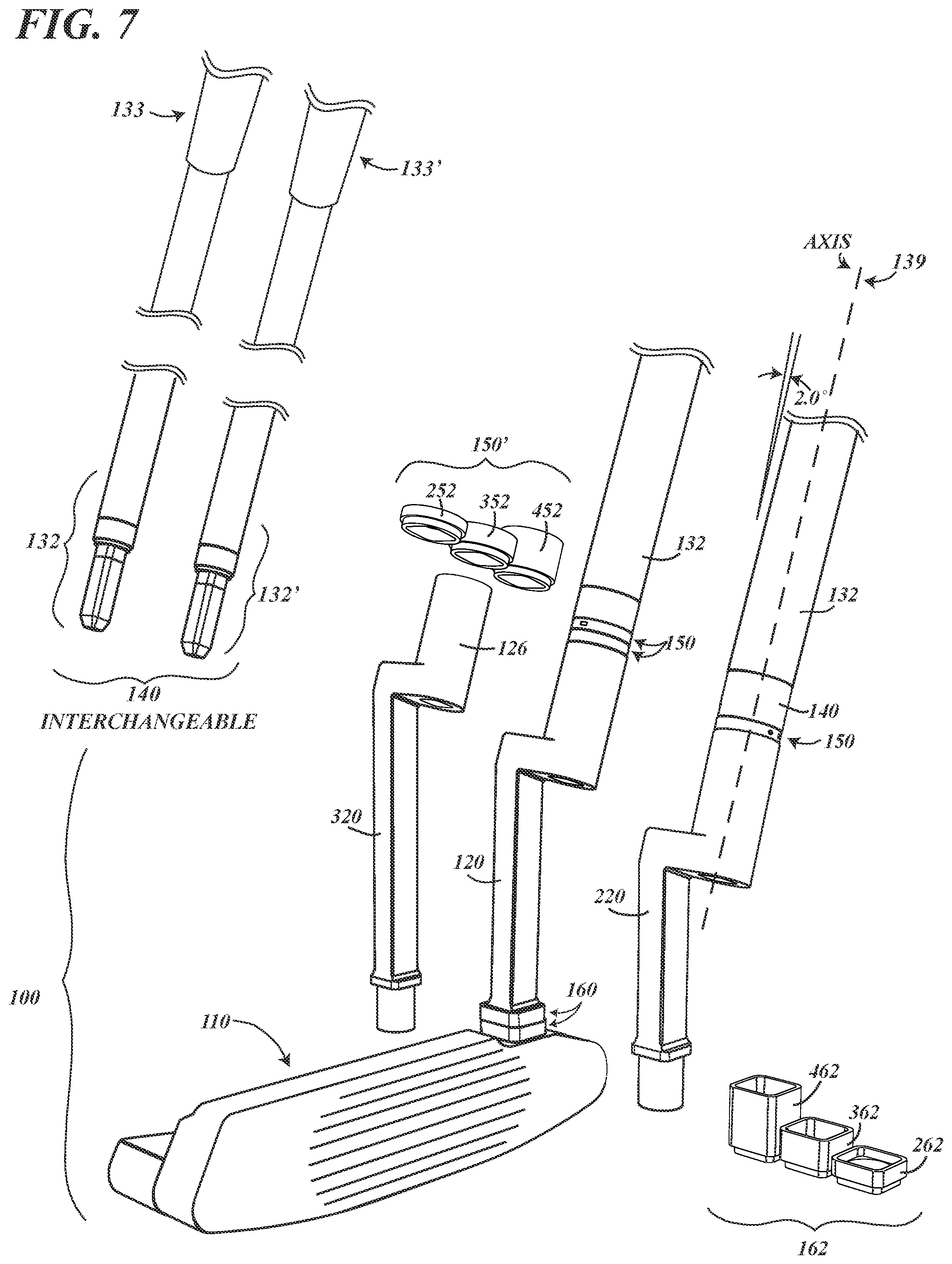 Patent US11779815 Figure 6 – Adjustable and interchangeable modular hosel golf club assembly