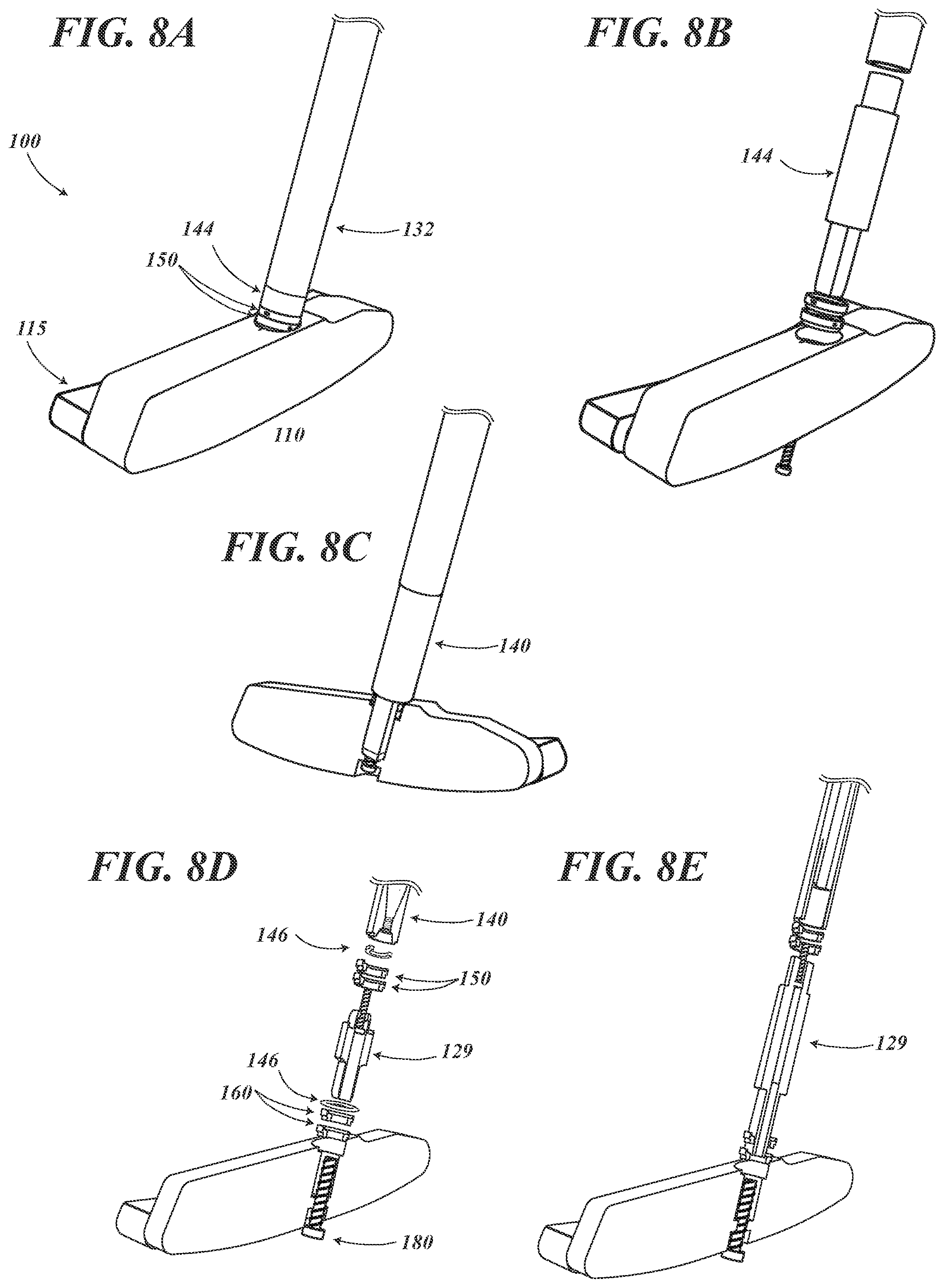 Patent US11779815 Figure 7 – Adjustable and interchangeable modular hosel golf club assembly