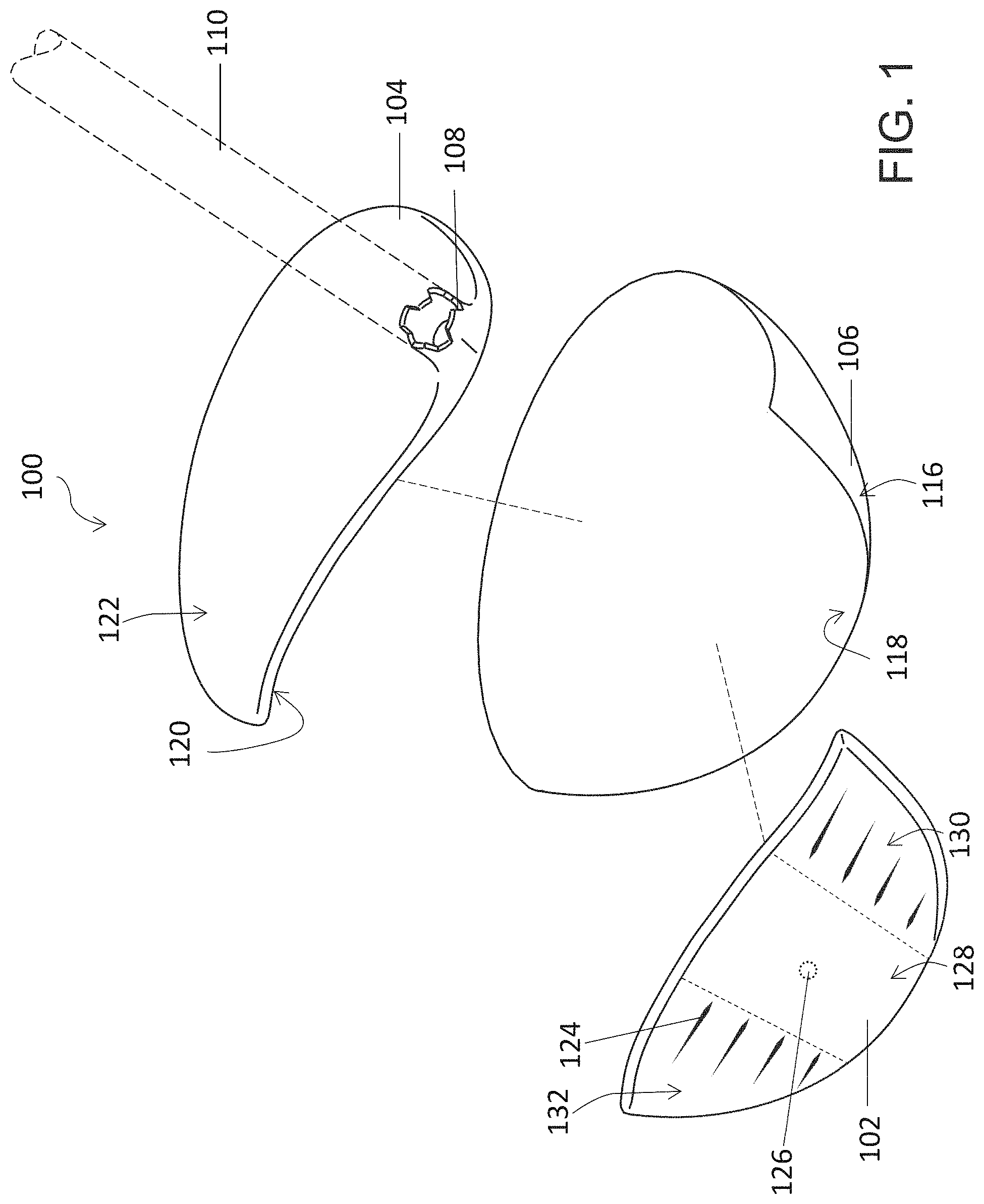 Patent US11779816 Figure 1 – Laser-contrasted golf club head and manufacturing process