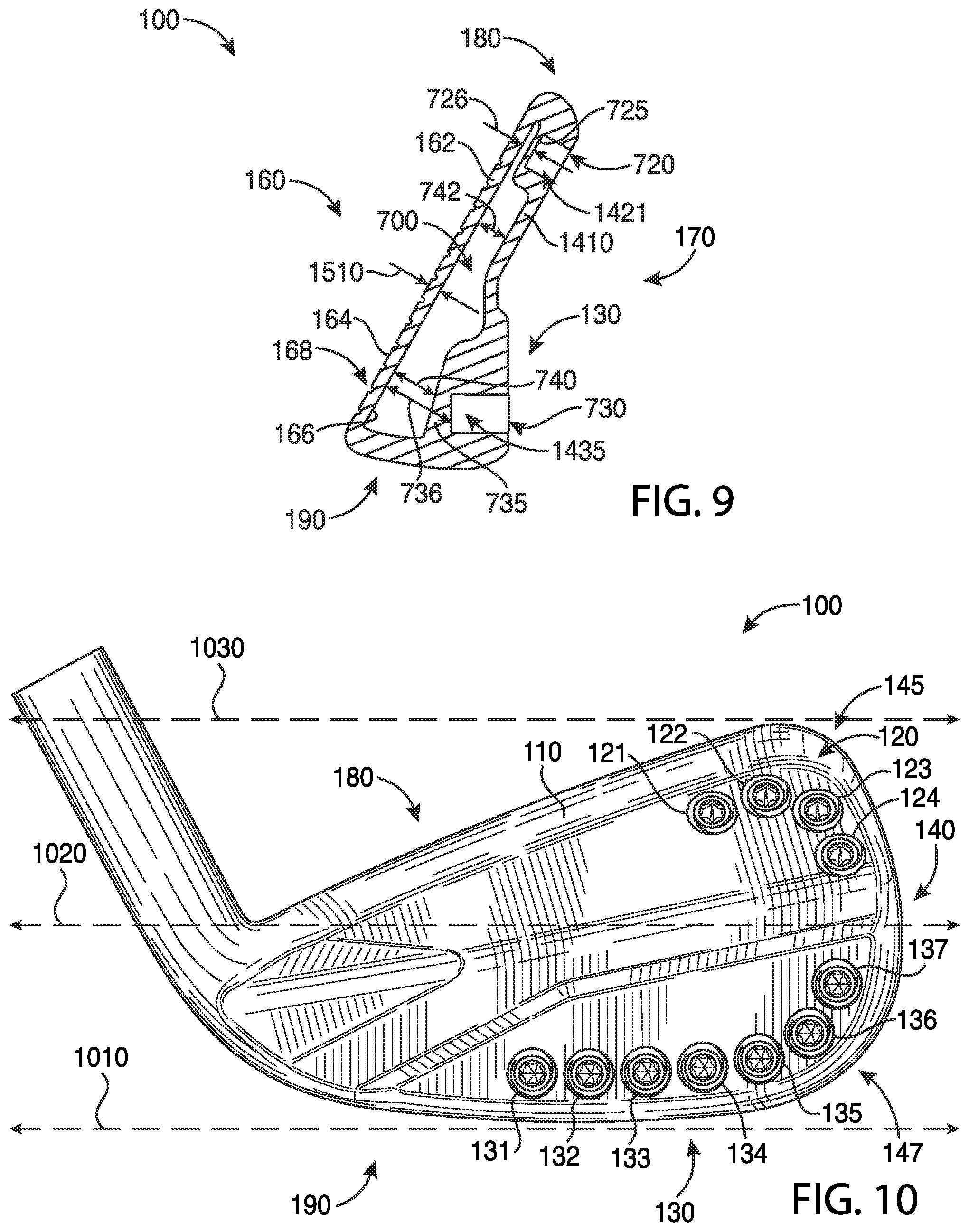 Patent US11779817 Figure 5 – Golf club heads and methods to manufacture golf club heads