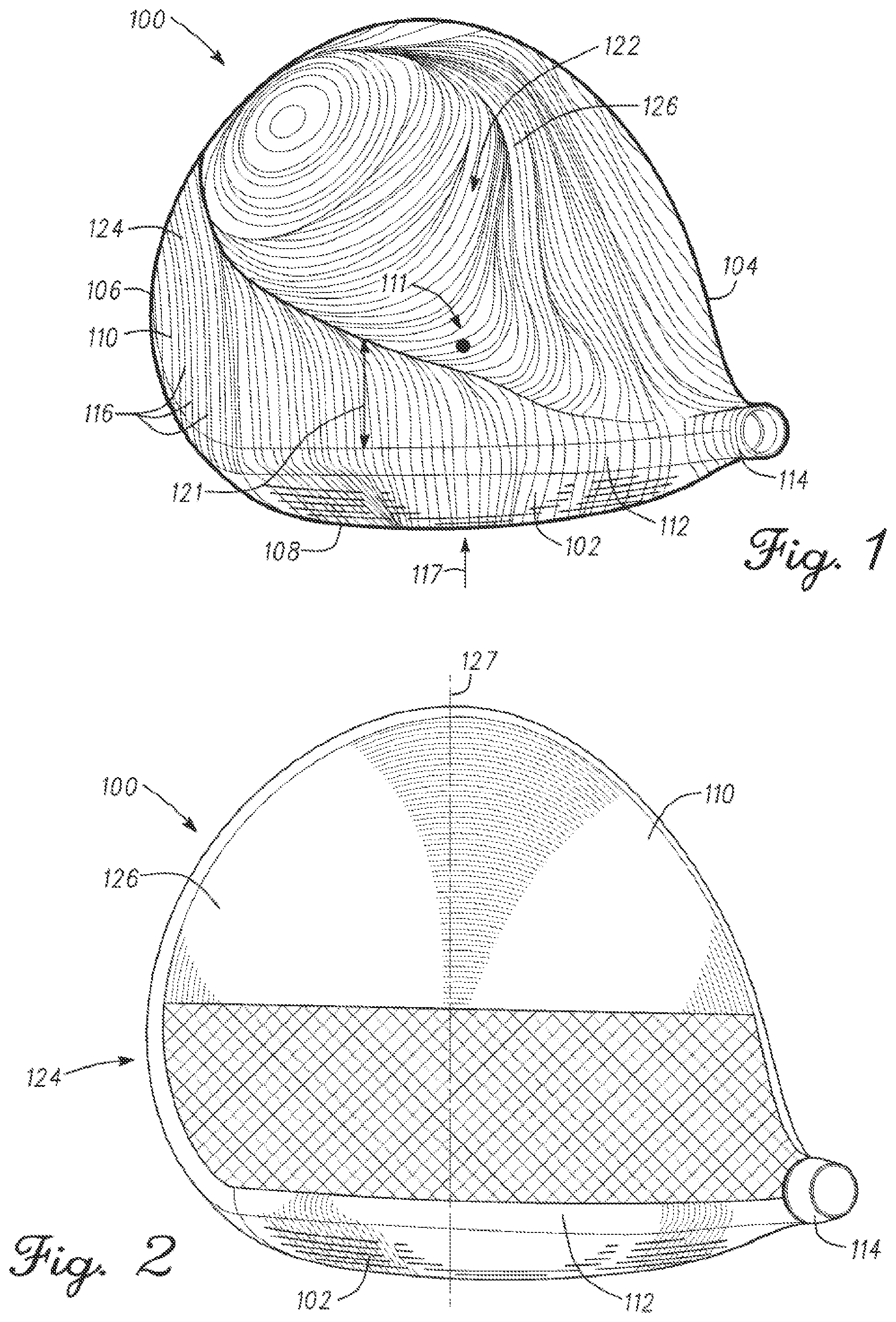 Patent US11779818 Figure 1 – Golf club heads with turbulators and methods to manufacture golf club heads with turbulators