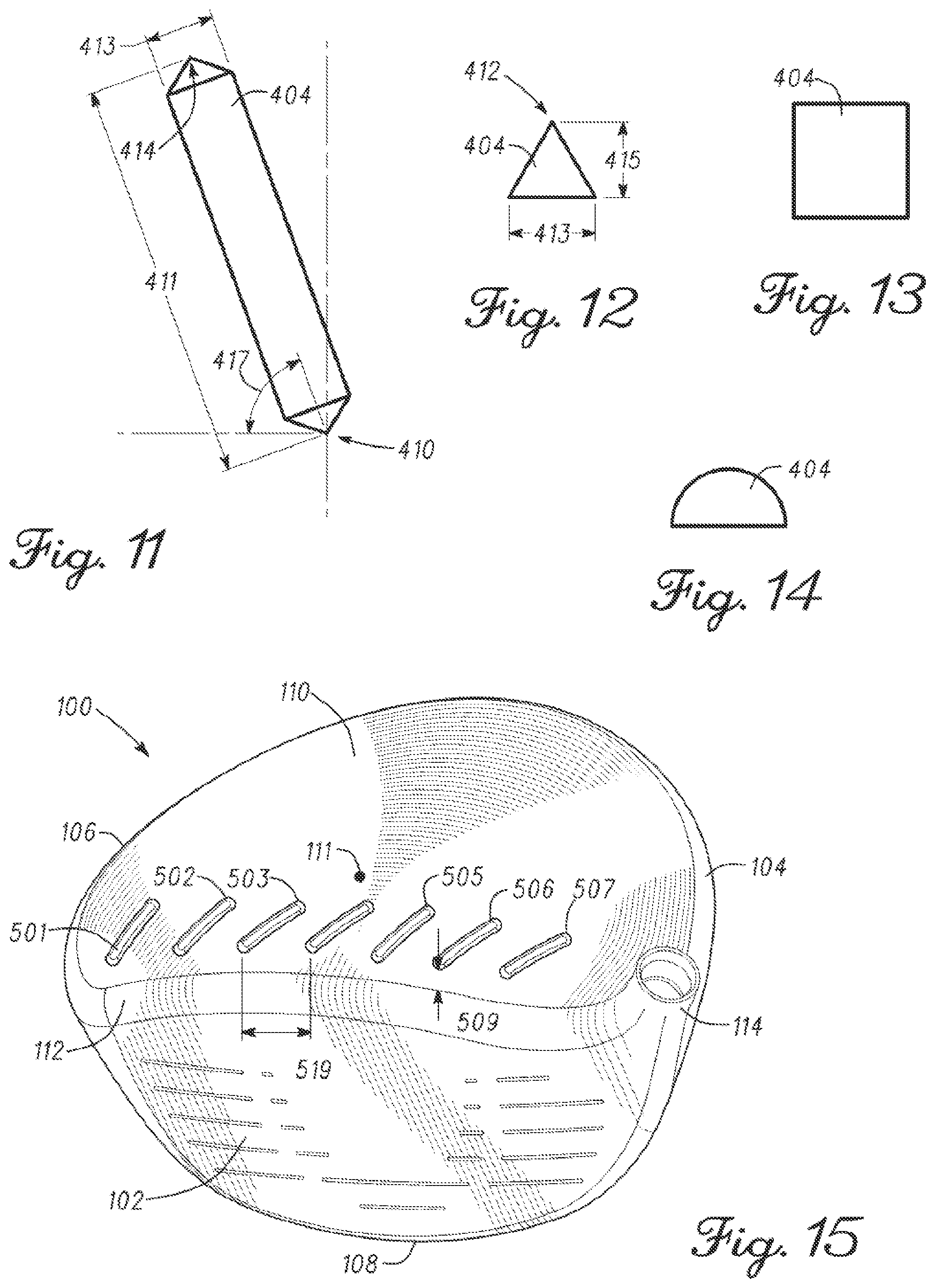 Patent US11779818 Figure 5 – Golf club heads with turbulators and methods to manufacture golf club heads with turbulators