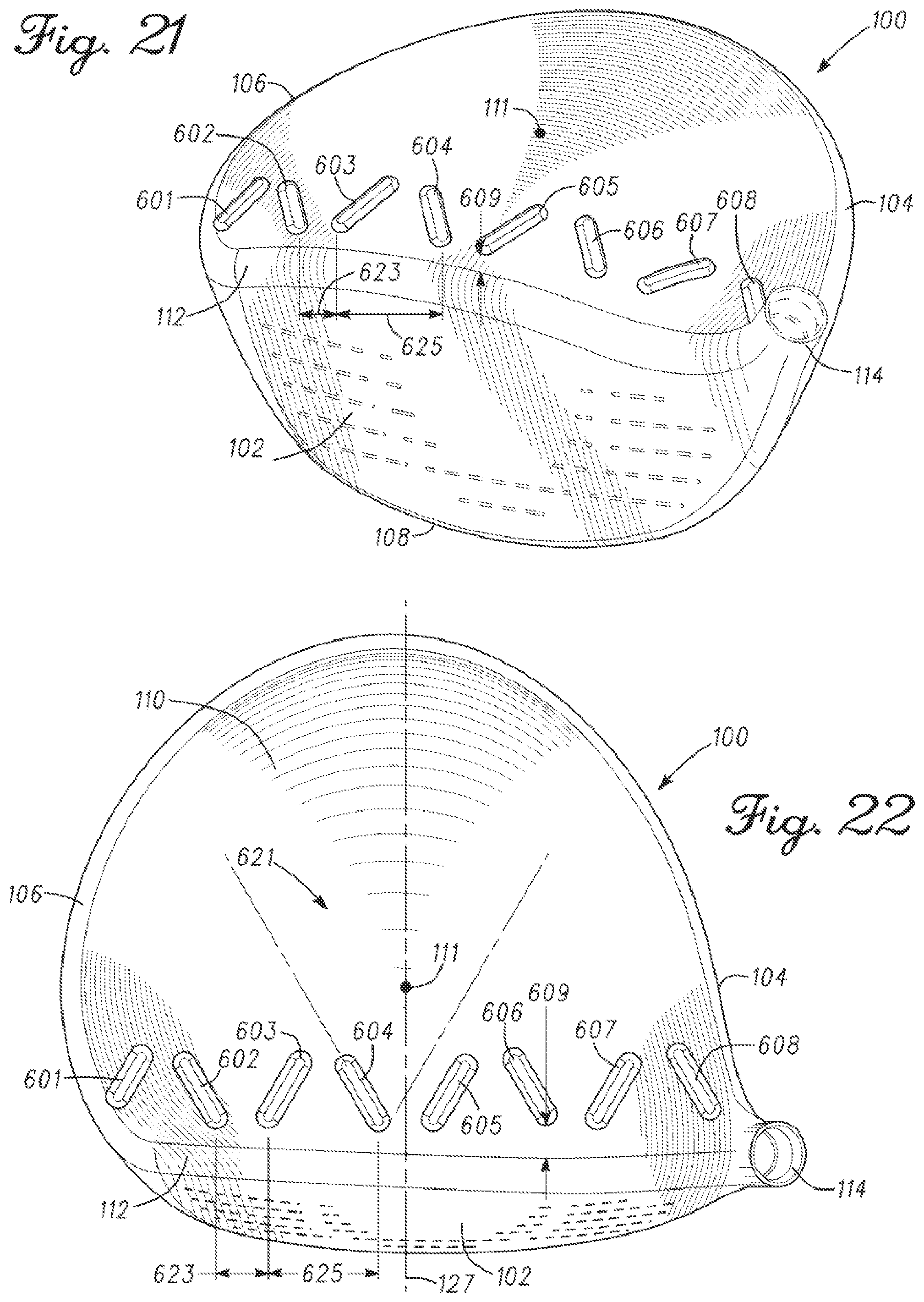 Patent US11779818 Figure 7 – Golf club heads with turbulators and methods to manufacture golf club heads with turbulators