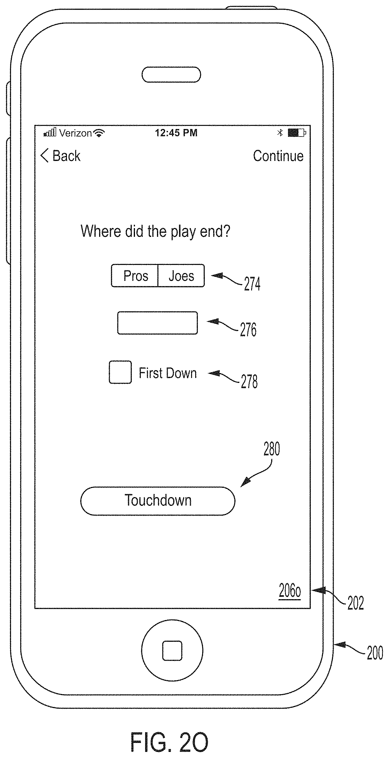 Patent US11779827 Figure 16 – System and user interface for officiating and spectating flag football