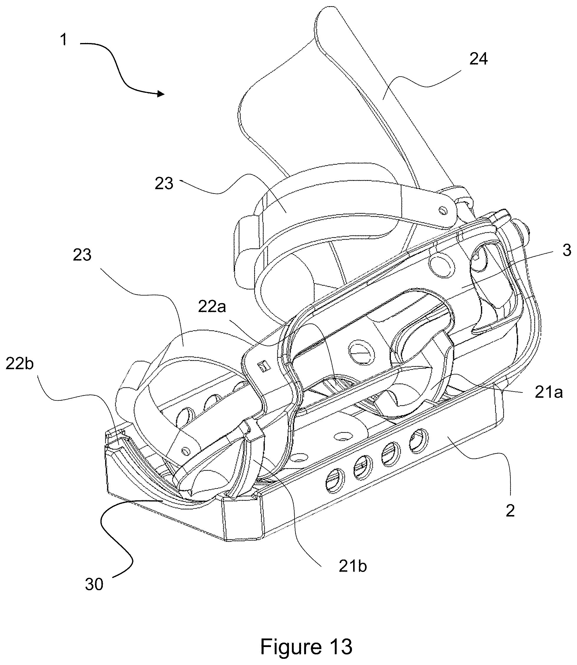 Patent US11779828 Figure 13 – Snowboard binding and snowboard