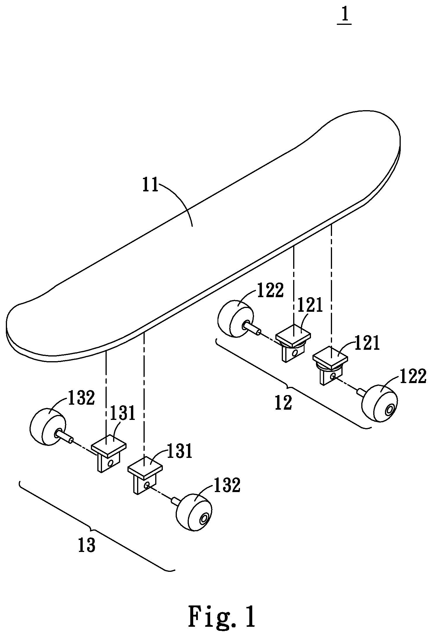 Patent US11779829 Figure 1 – Skateboard