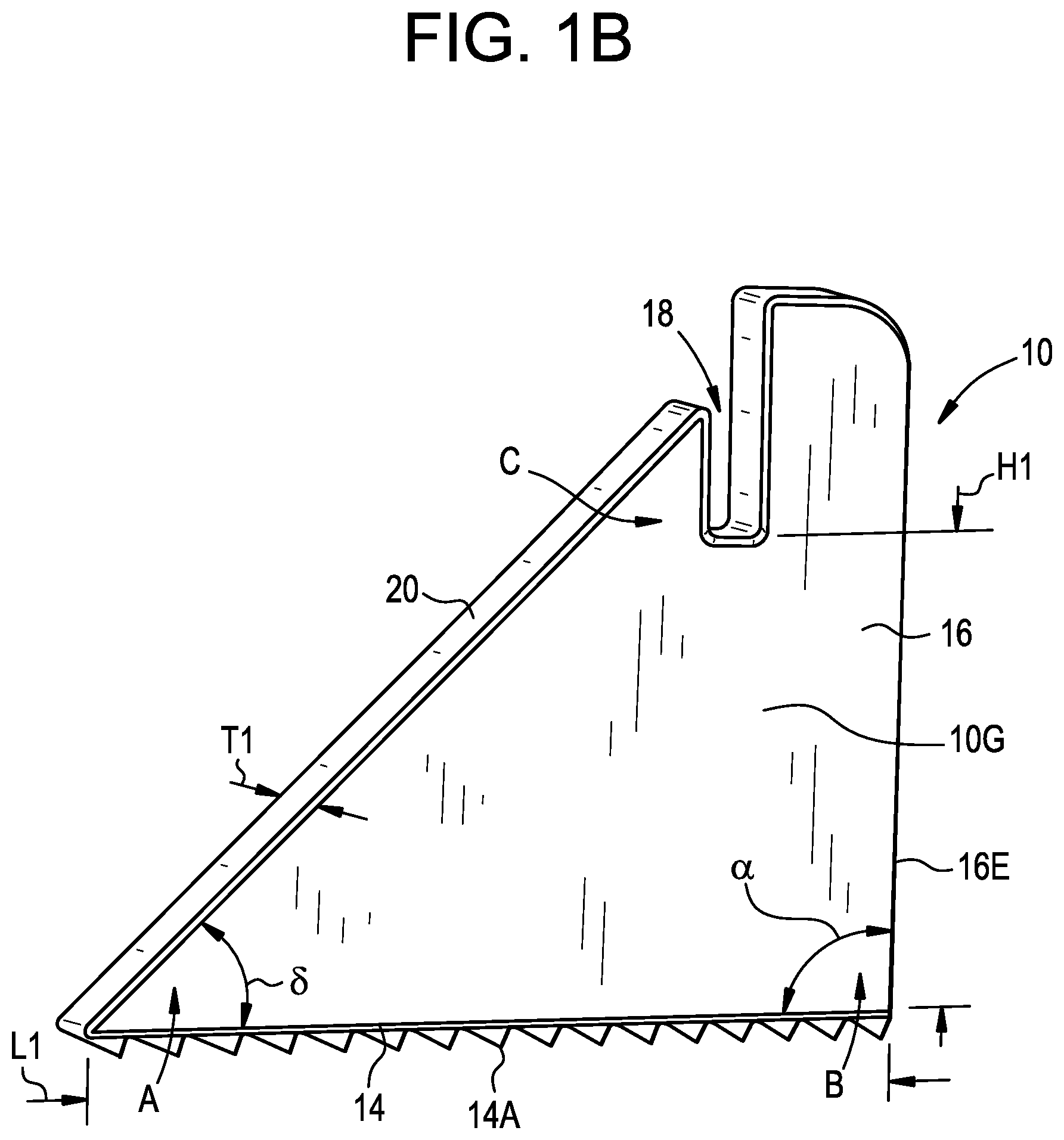 Patent US11779831 Figure 2 – Support member for elevating a retaining wall panel