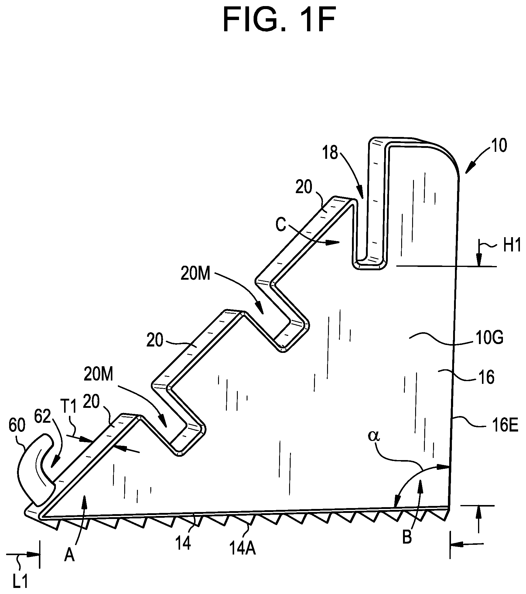 Patent US11779831 Figure 6 – Support member for elevating a retaining wall panel