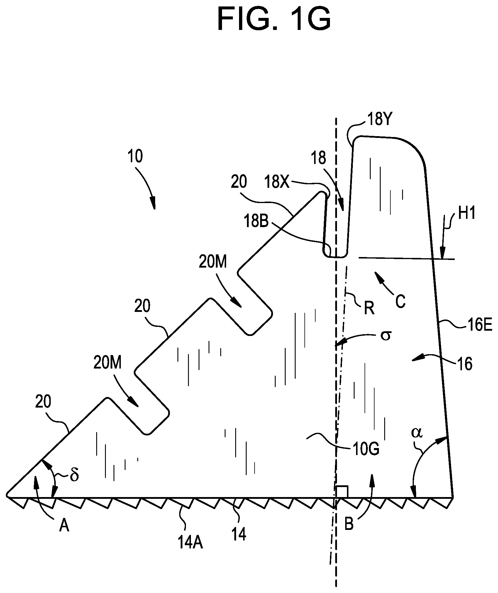 Patent US11779831 Figure 7 – Support member for elevating a retaining wall panel