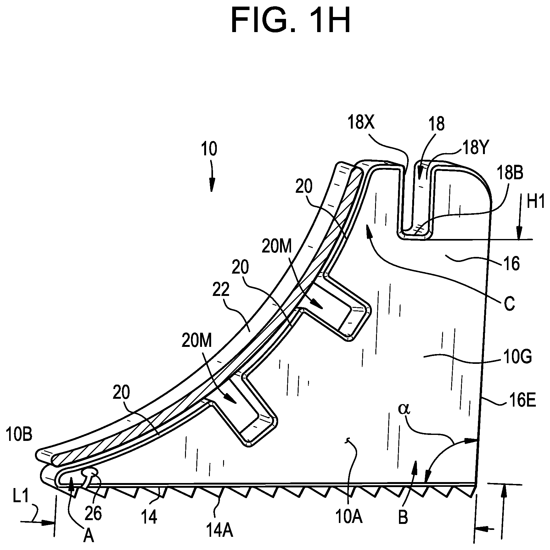 Patent US11779831 Figure 8 – Support member for elevating a retaining wall panel