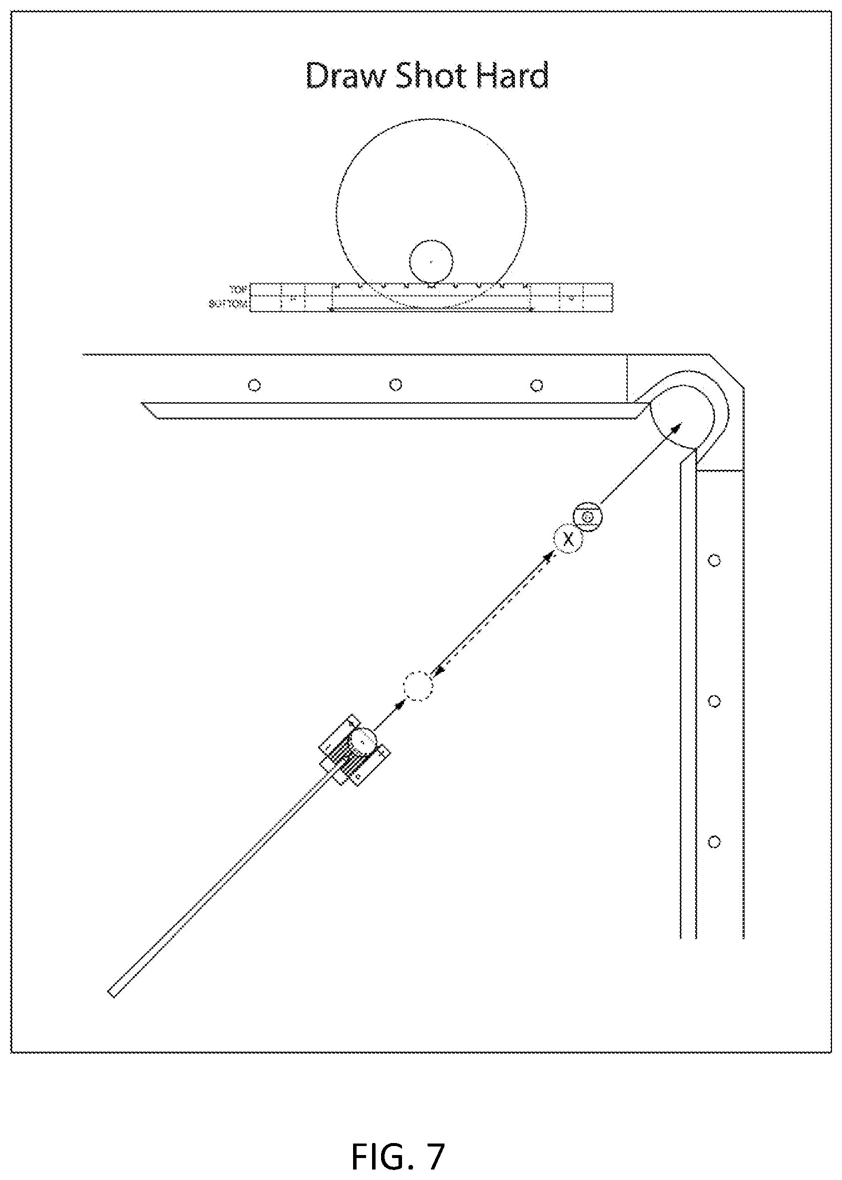 Patent US11779832 Figure 7 – Billiard training device to control the cue ball after impacting a target ball