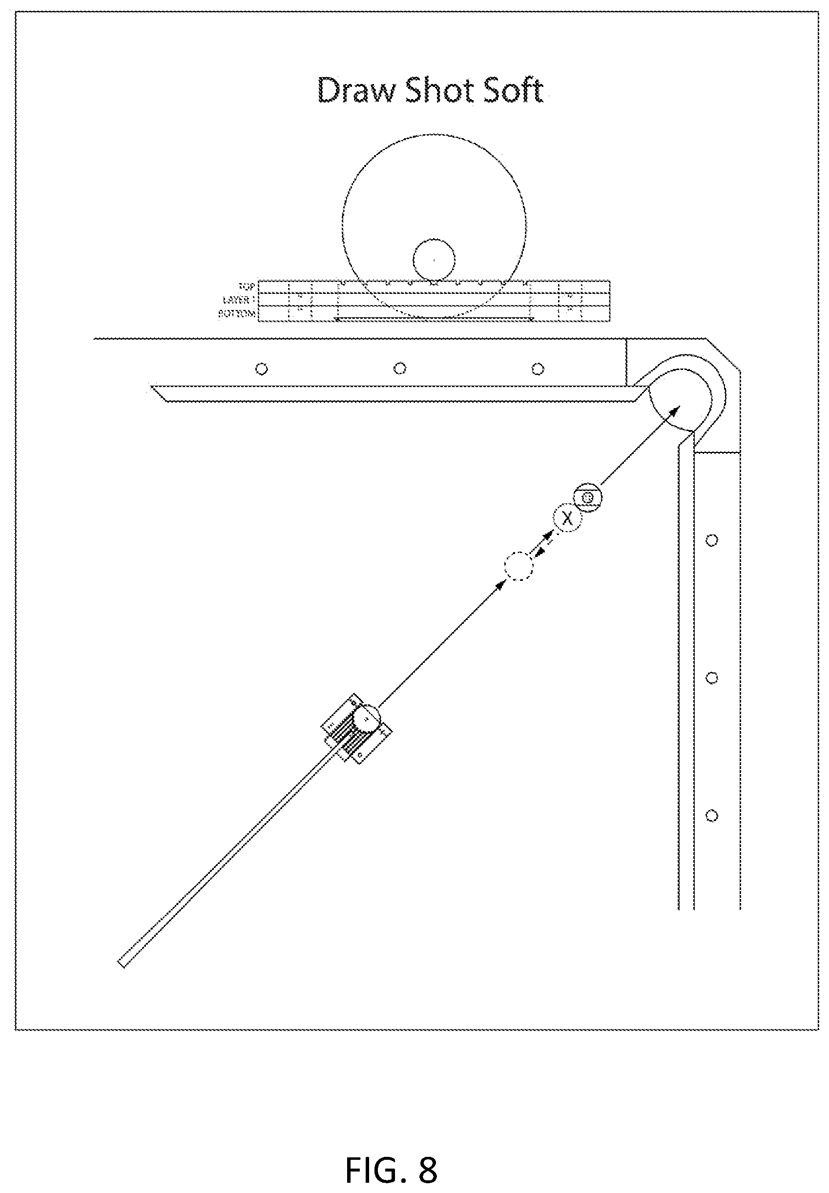 Patent US11779832 Figure 8 – Billiard training device to control the cue ball after impacting a target ball