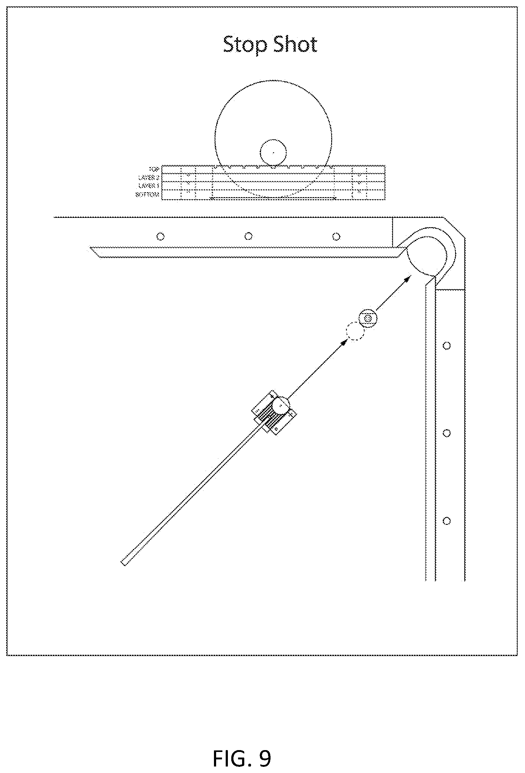 Patent US11779832 Figure 9 – Billiard training device to control the cue ball after impacting a target ball