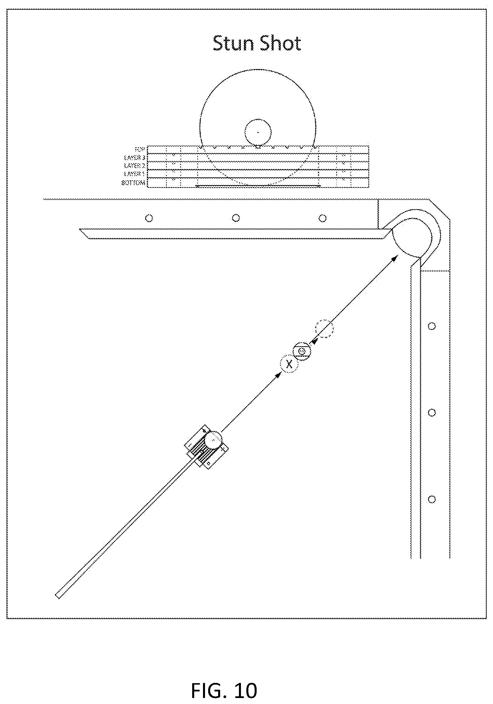 Patent US11779832 Figure 10 – Billiard training device to control the cue ball after impacting a target ball
