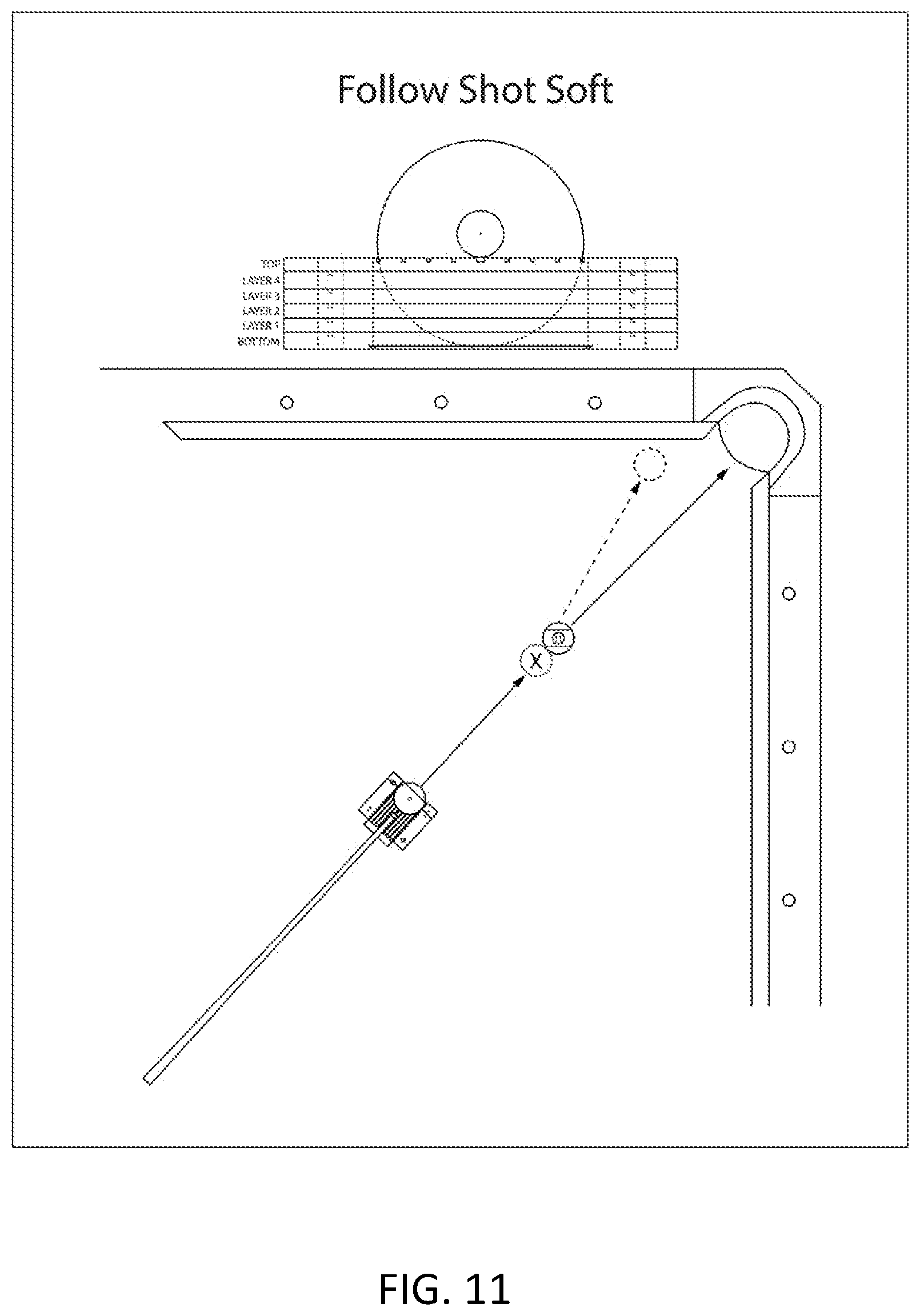 Patent US11779832 Figure 11 – Billiard training device to control the cue ball after impacting a target ball