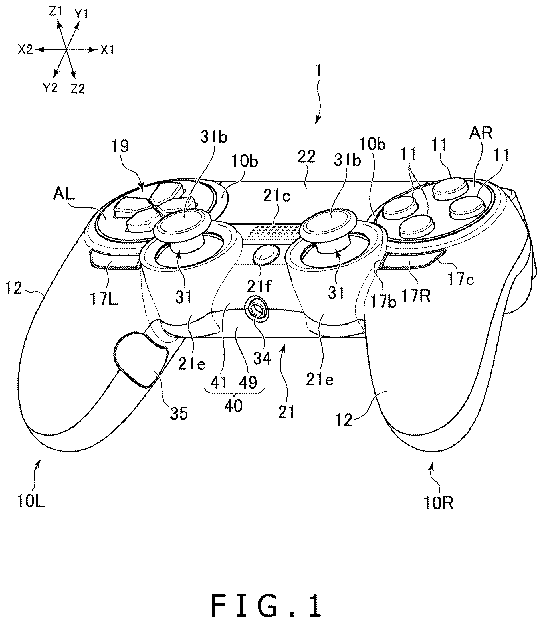 Patent US11779834 Figure 1 – Operating device