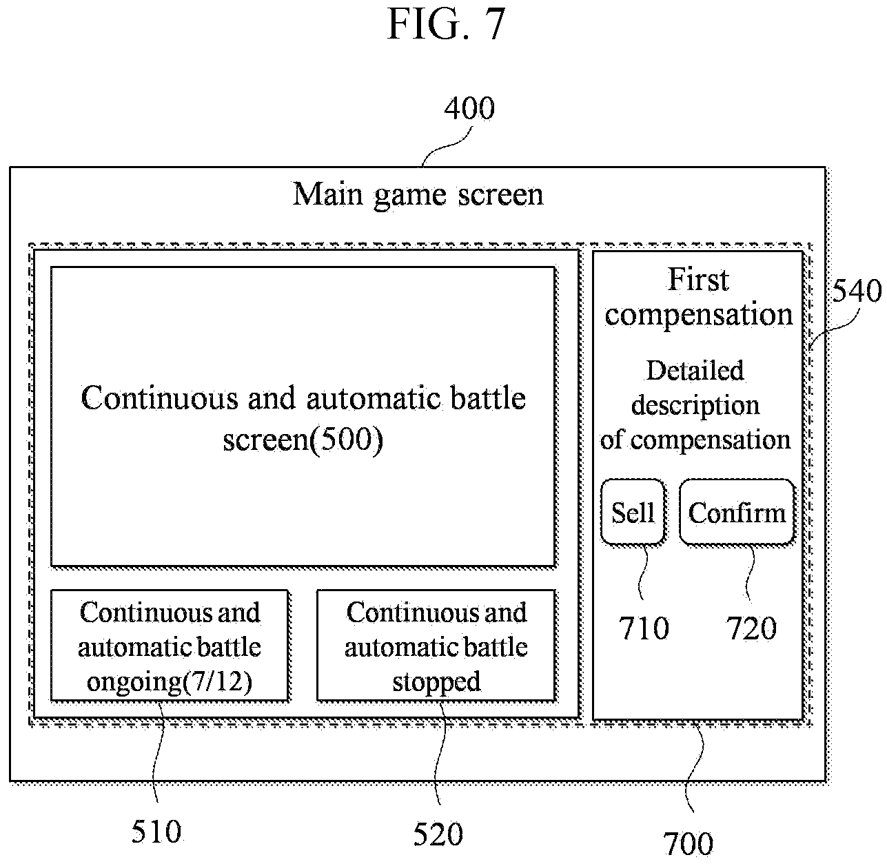 Patent US11779842 Figure 7 – Method and system for providing game using continuous and automatic battle function