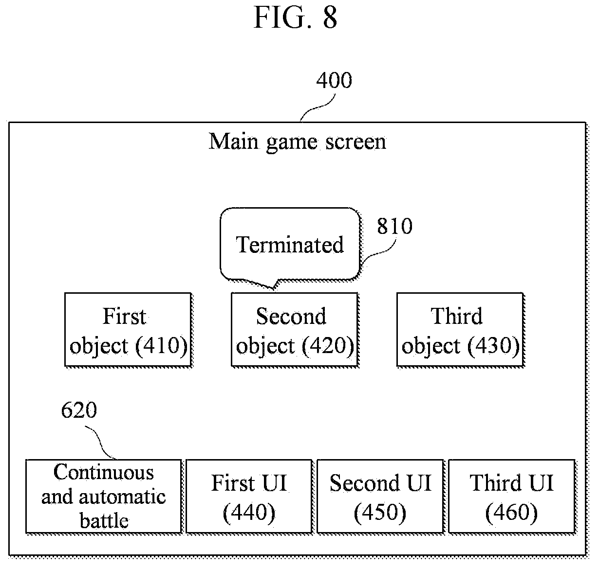 Patent US11779842 Figure 8 – Method and system for providing game using continuous and automatic battle function