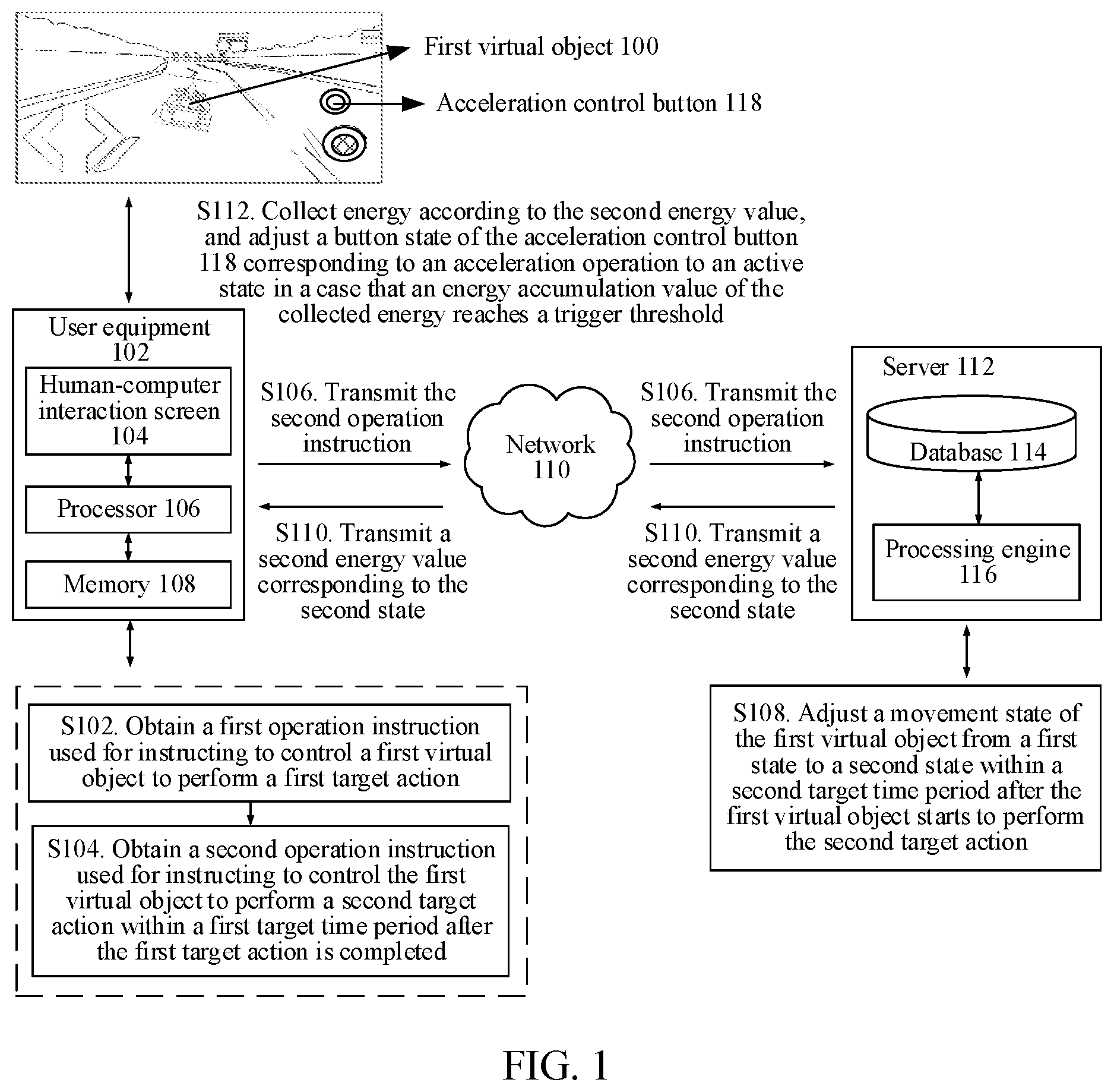 Patent US11779843 Figure 1 – Virtual object control method and apparatus, storage medium, and electronic device